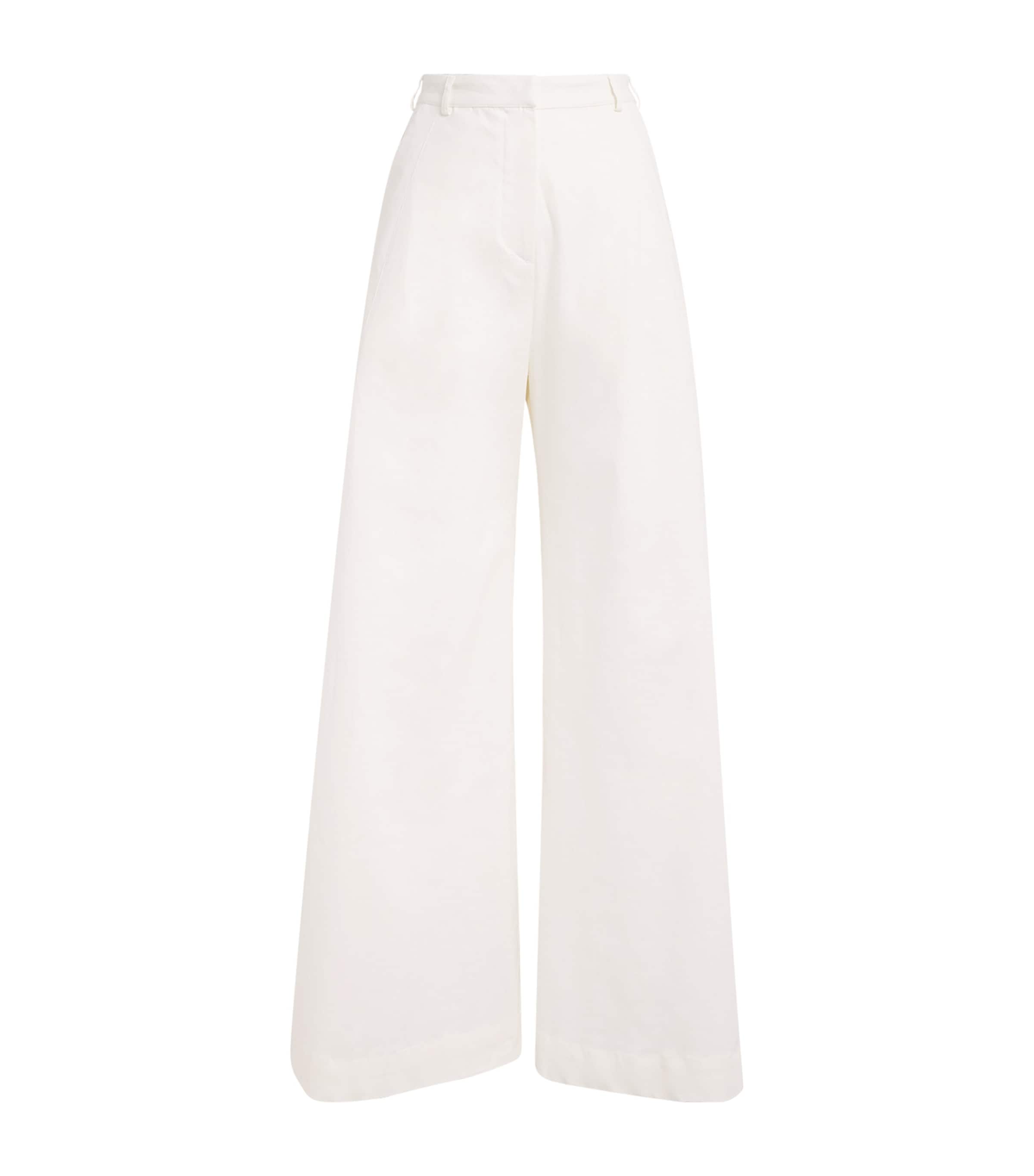 Palmer//Harding Womens Linen-Blend Elara Jeans White Linen Blend Image 1