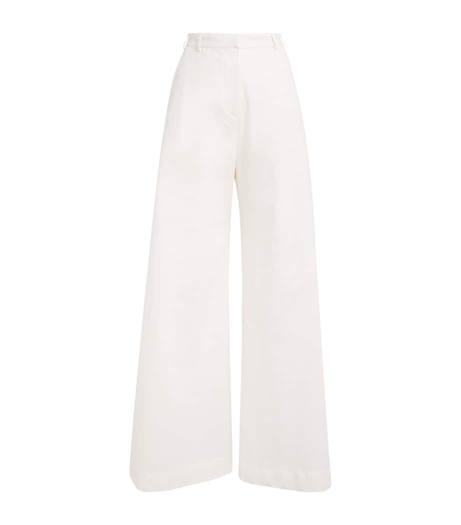 Palmer//Harding Womens Linen-Blend Elara Jeans White Linen Blend Image 1