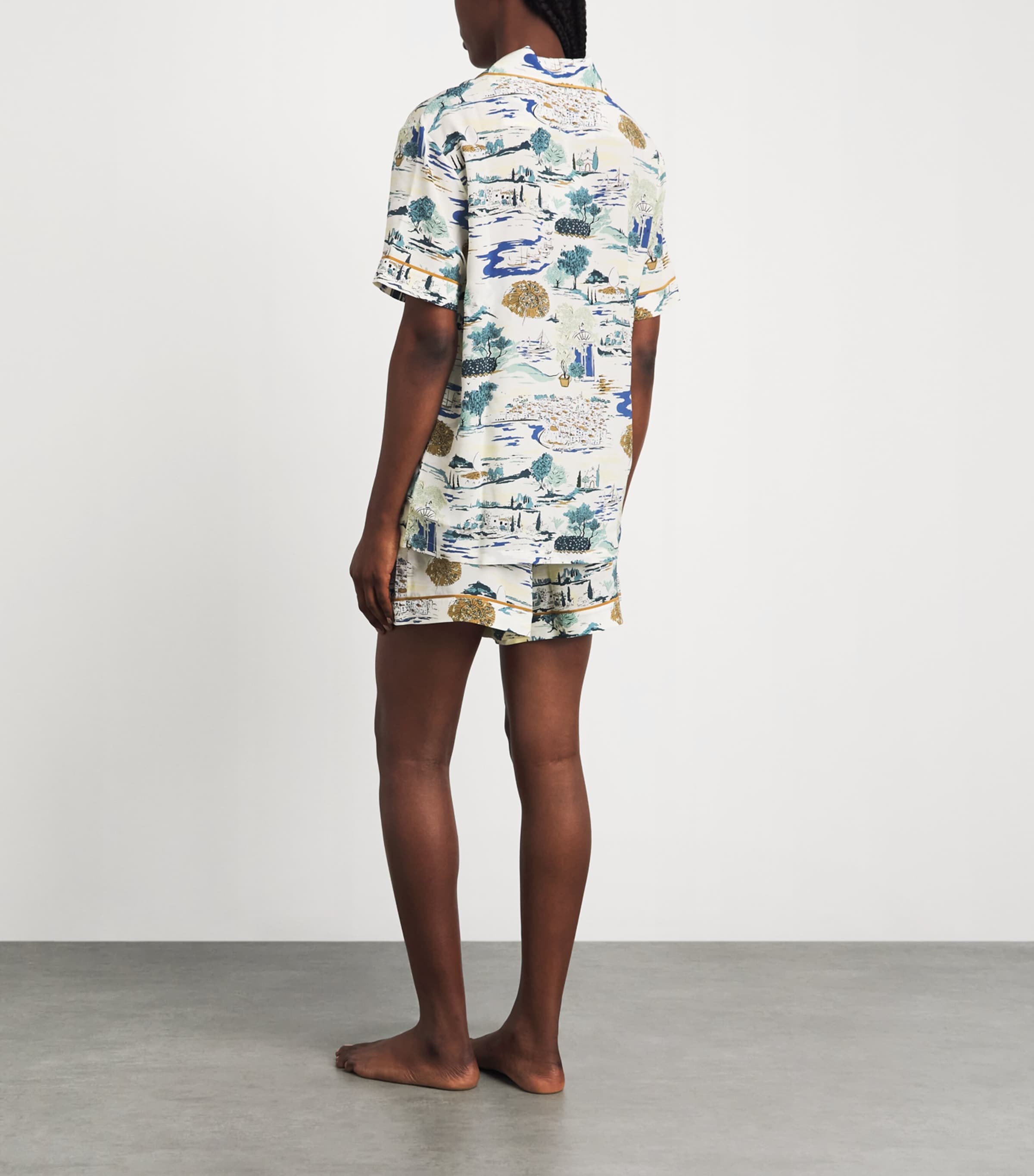 Olivia von Halle Womens Silk Ingo Landscapes Pyjama Set Cadaques Image 4