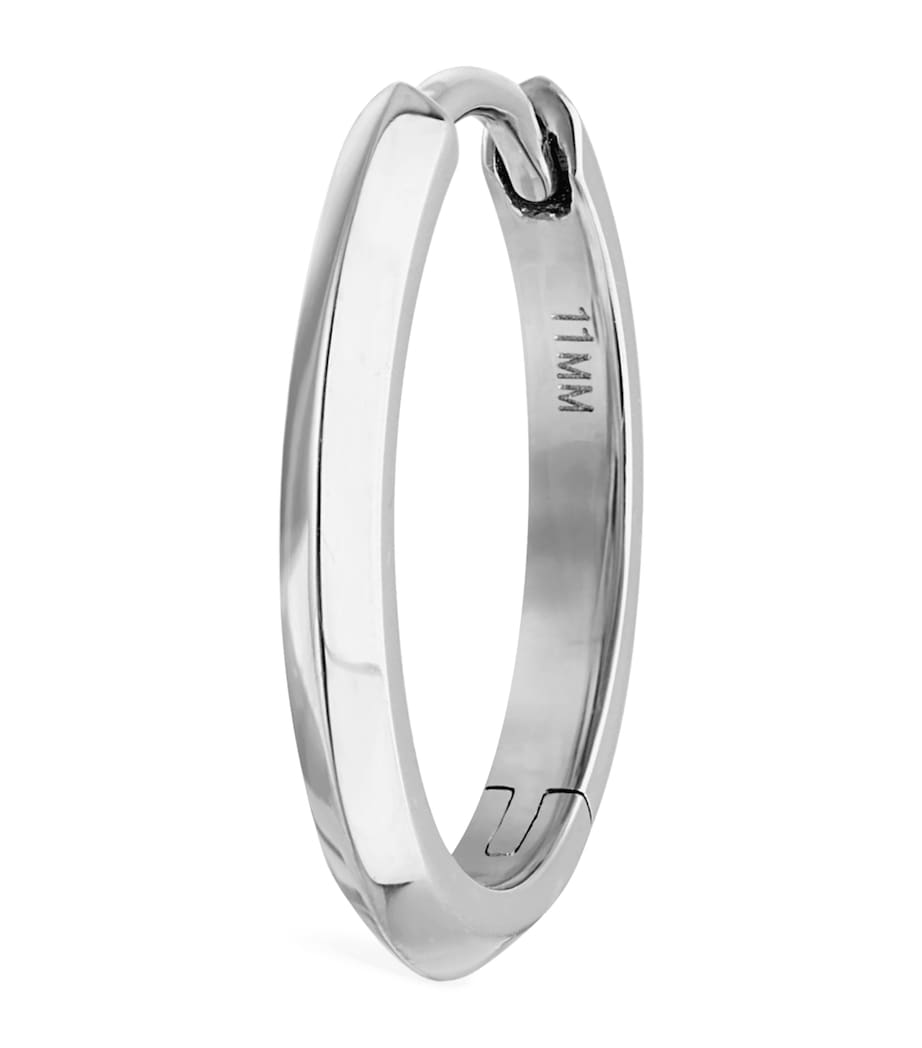 Faceted Metal Vertex Single Hoop Earring (11mm) WHITE GOLD Image 1