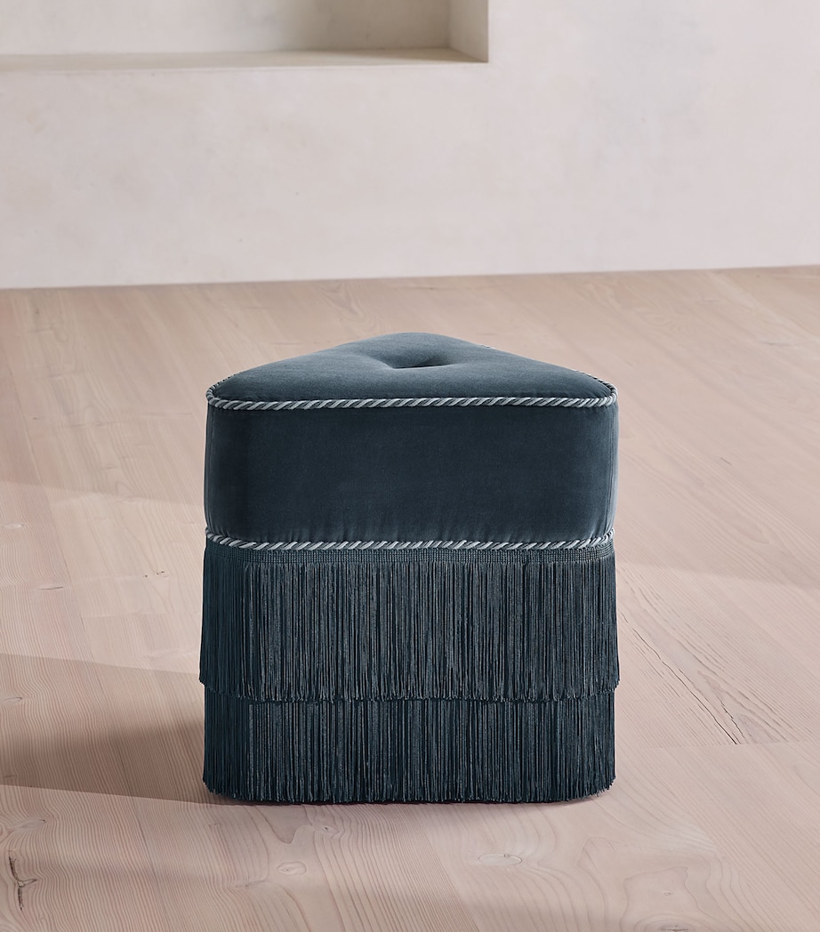 Soho Home Velvet Marta Footstool Blue Image 2