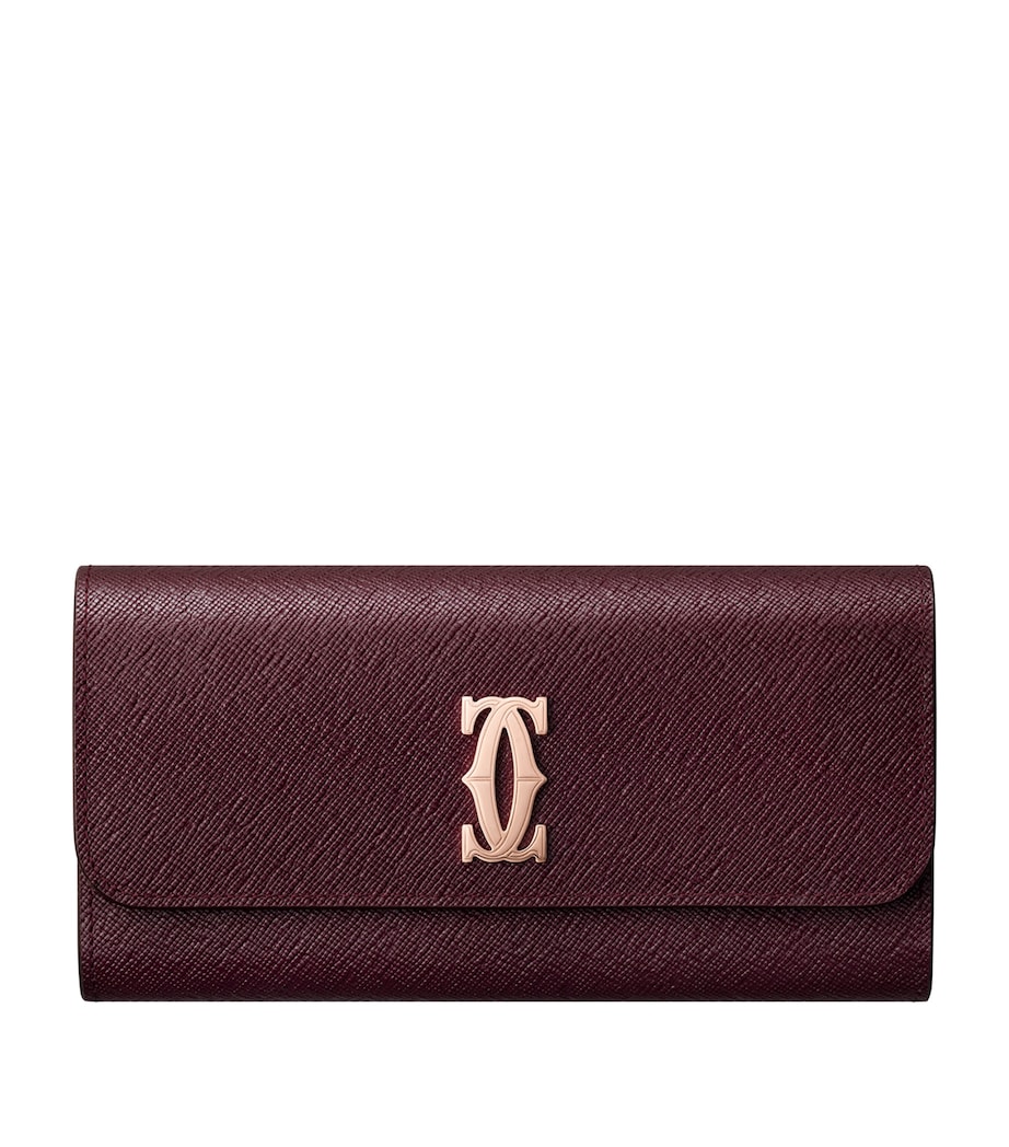 Leather C de Cartier International Wallet GRAPE Image 1