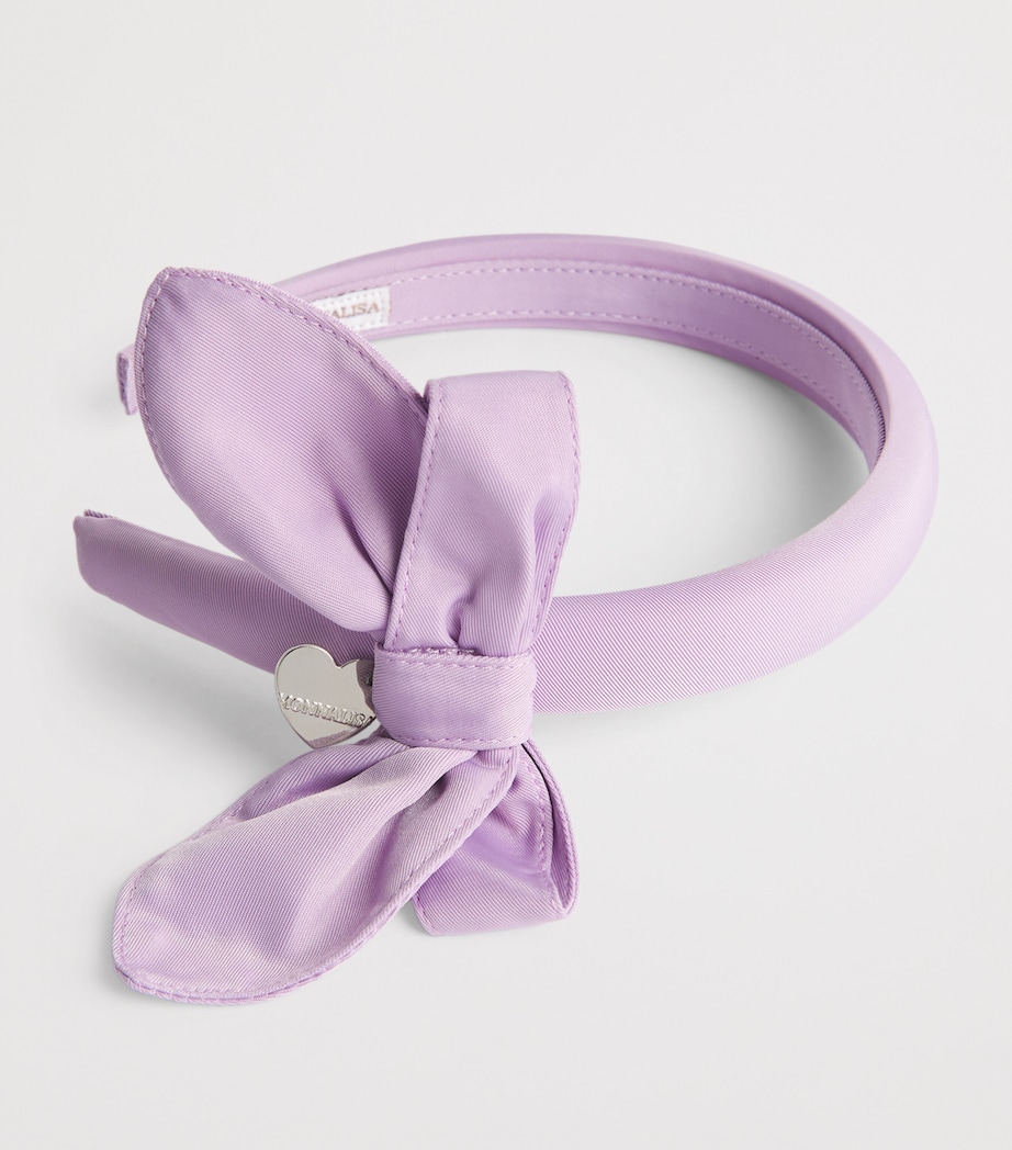 Monnalisa Satin Bow Headband Malva Flower Image 3