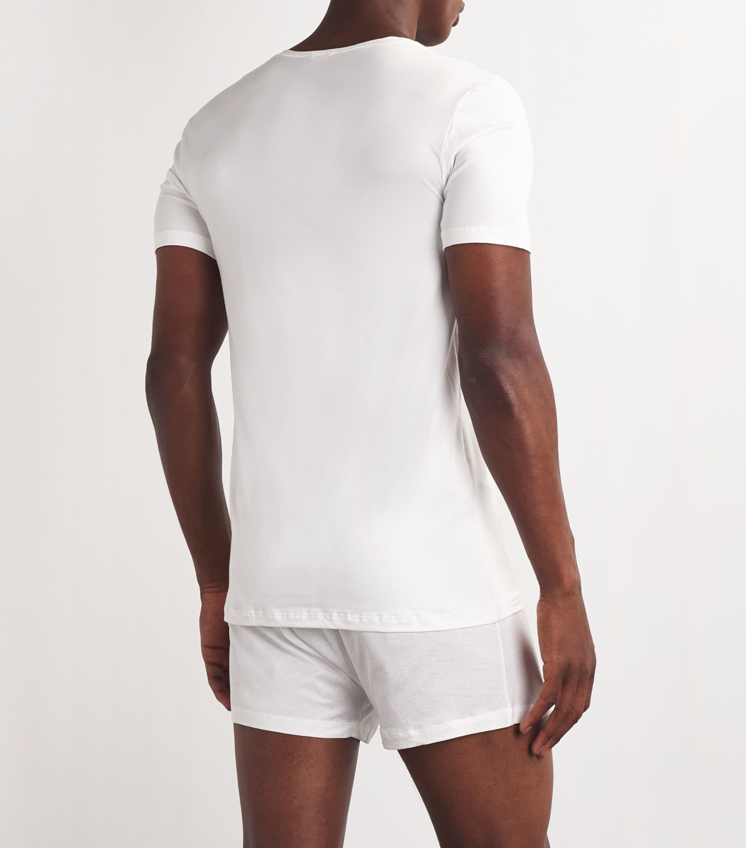 Cotton Superior V-Neck T-Shirt WHITE Image 4