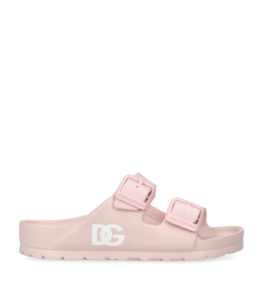 Dolce&Gabbana Kids Logo Buckle Sandals Pink Image 1