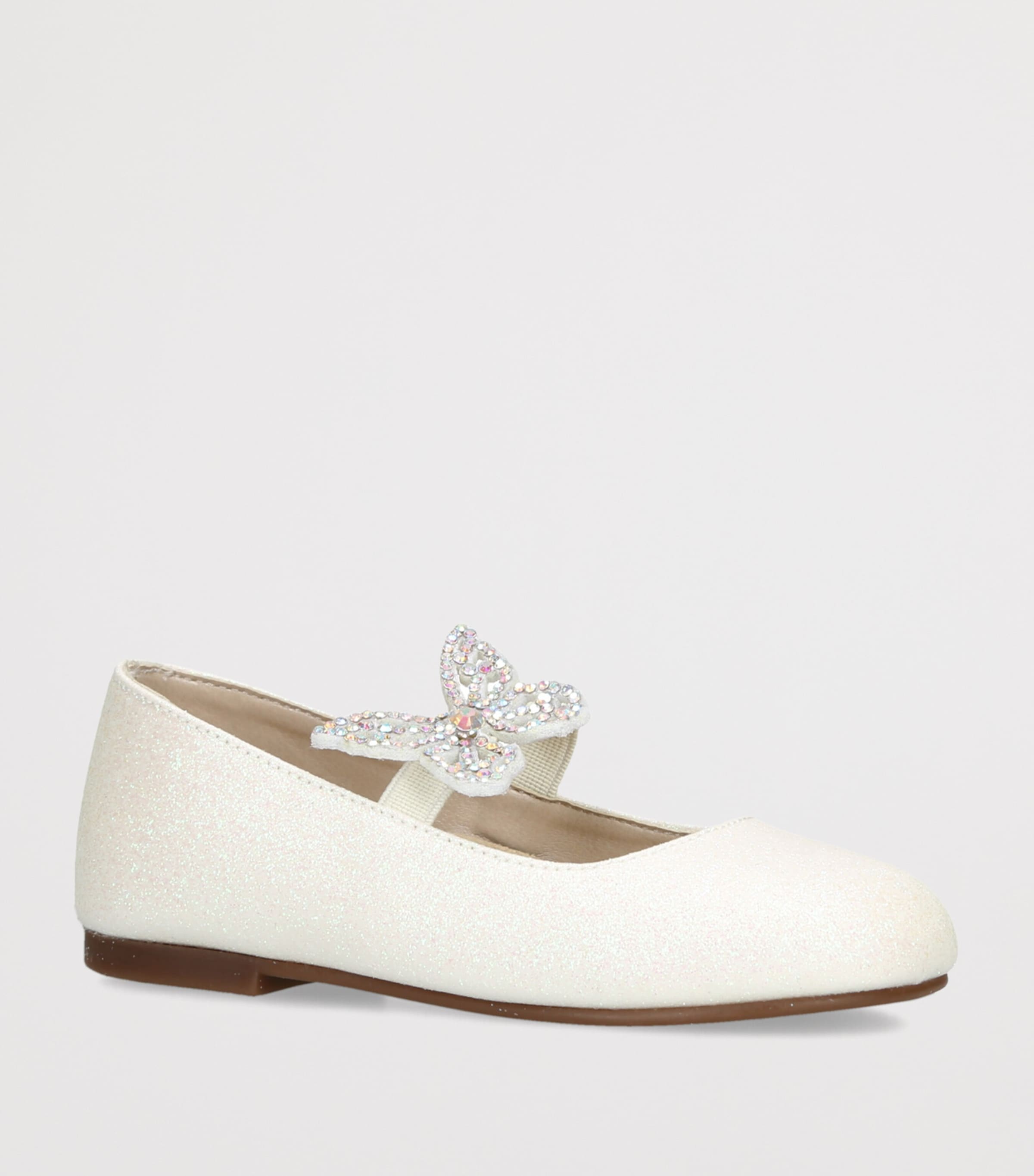 BabyWalker Sparkle Butterfly Ballet Flats White Image 2