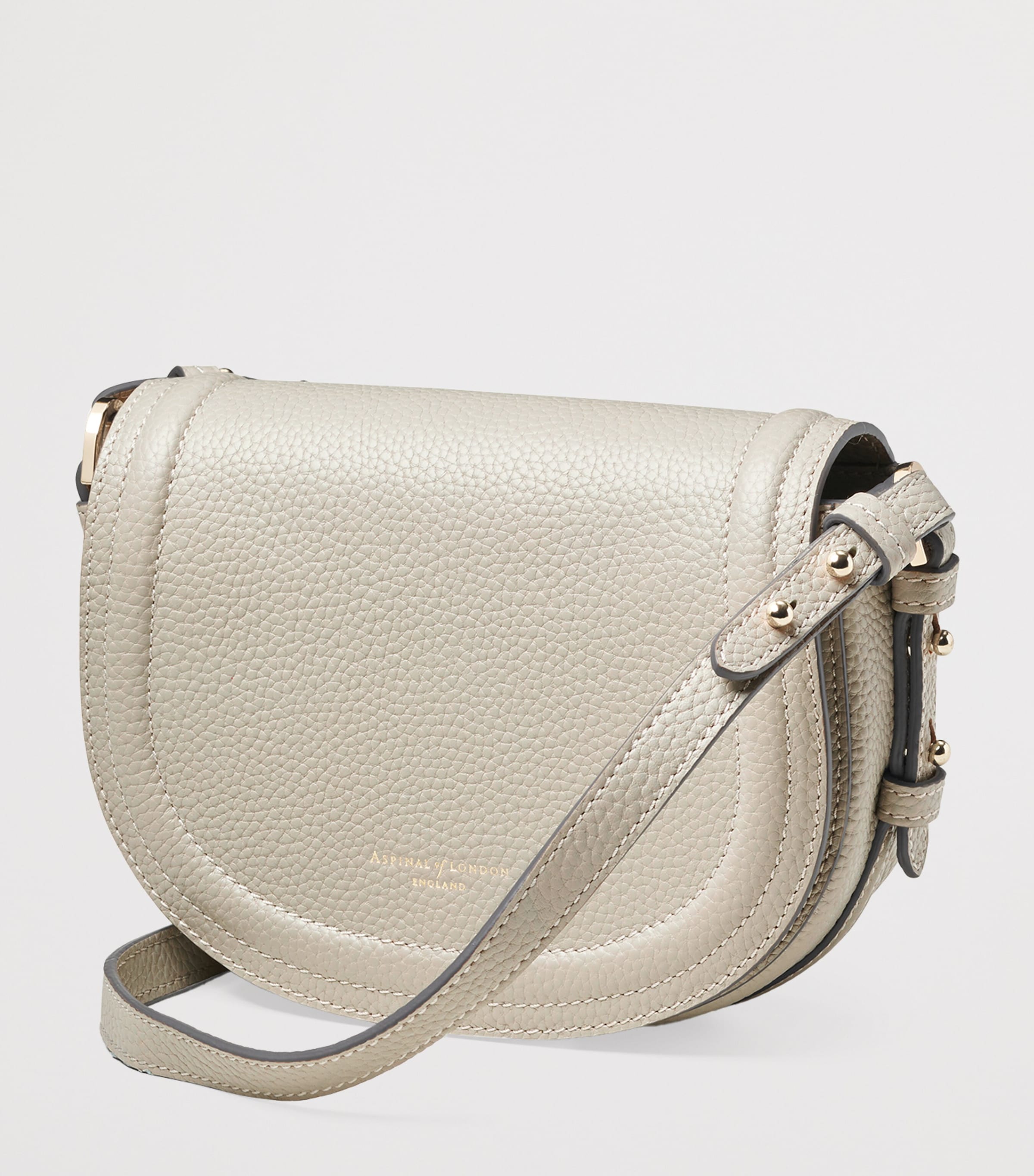 Small Leather Stella Cross-Body Satchel DOVE GREY Image 2