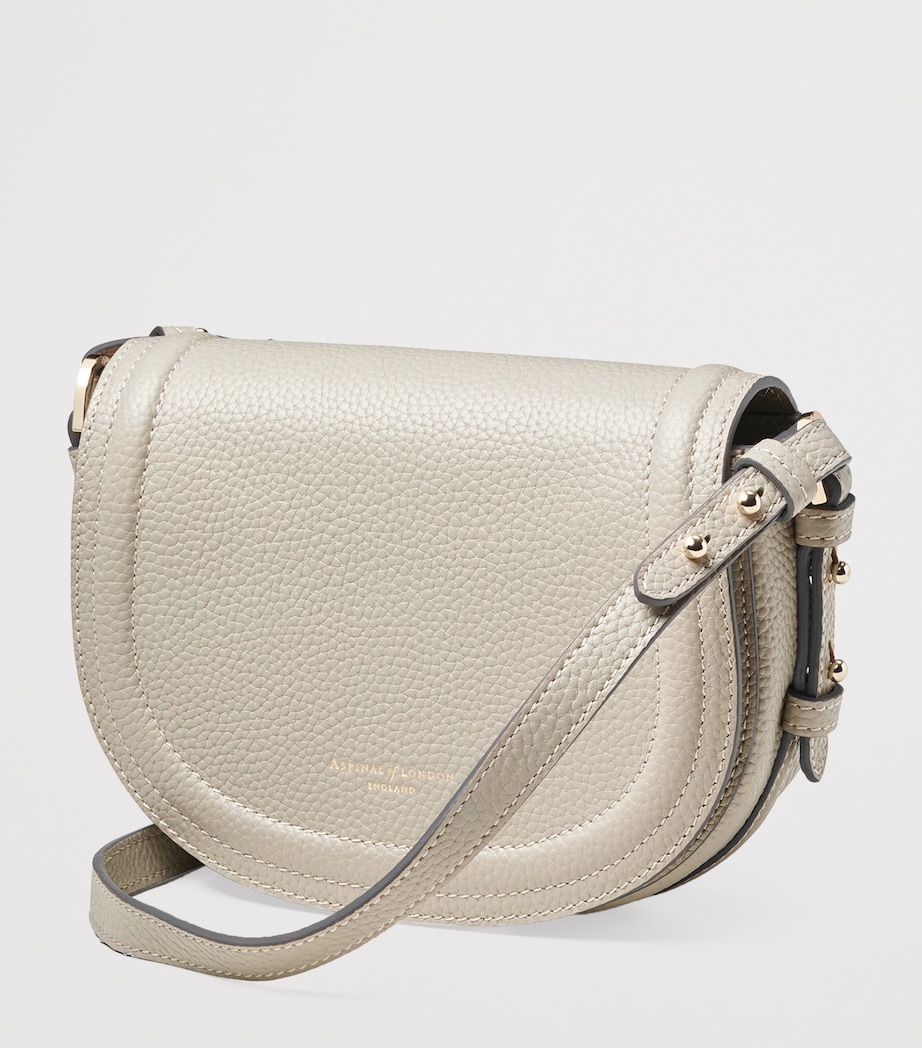 Small Leather Stella Cross-Body Satchel DOVE GREY Image 2