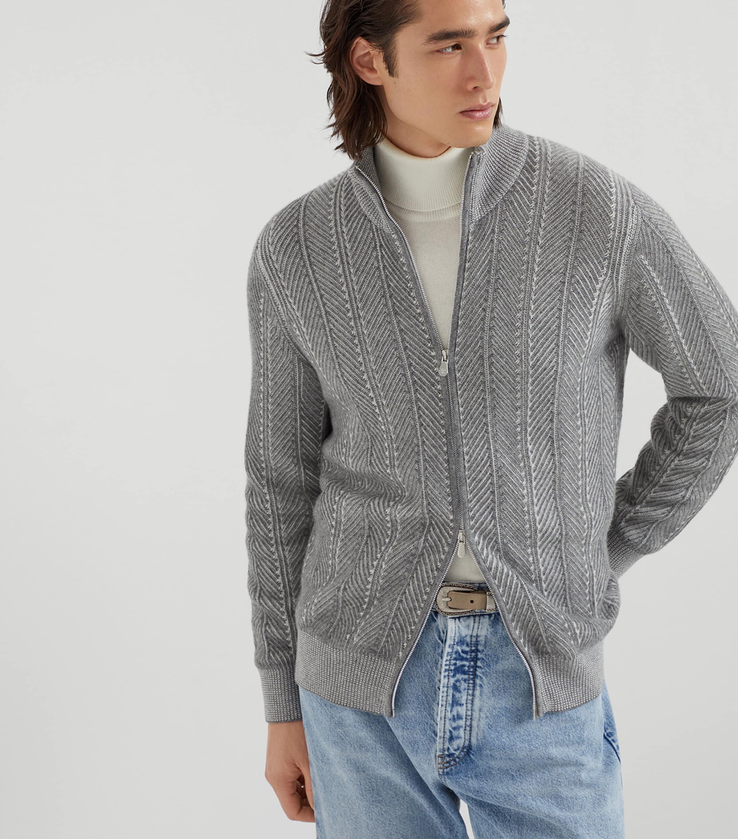 Cashmere Stitched-Detail Cardigan CQ543 Image 2