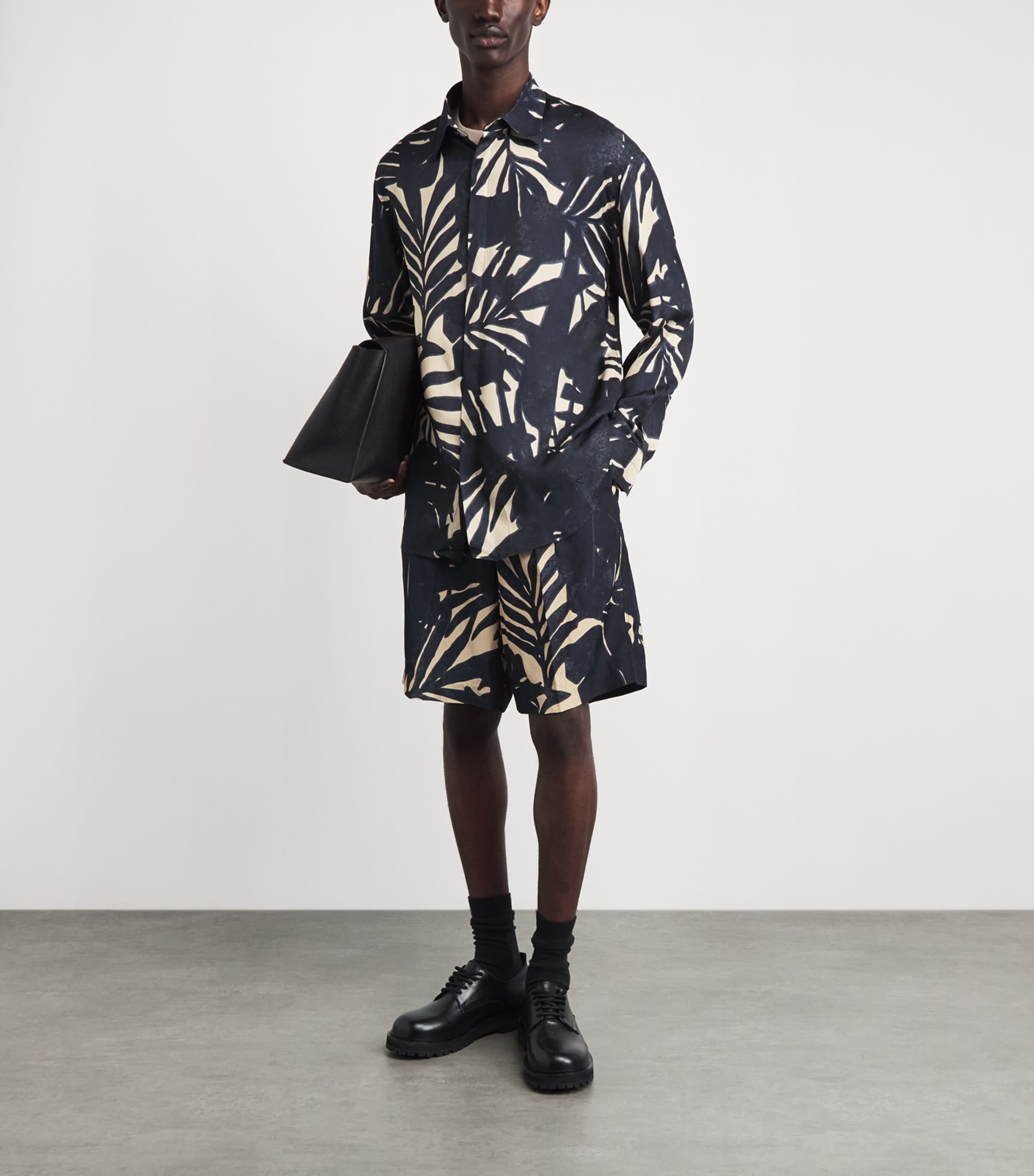 Emporio Armani Mens Printed Long-Sleeve Shirt Image 2