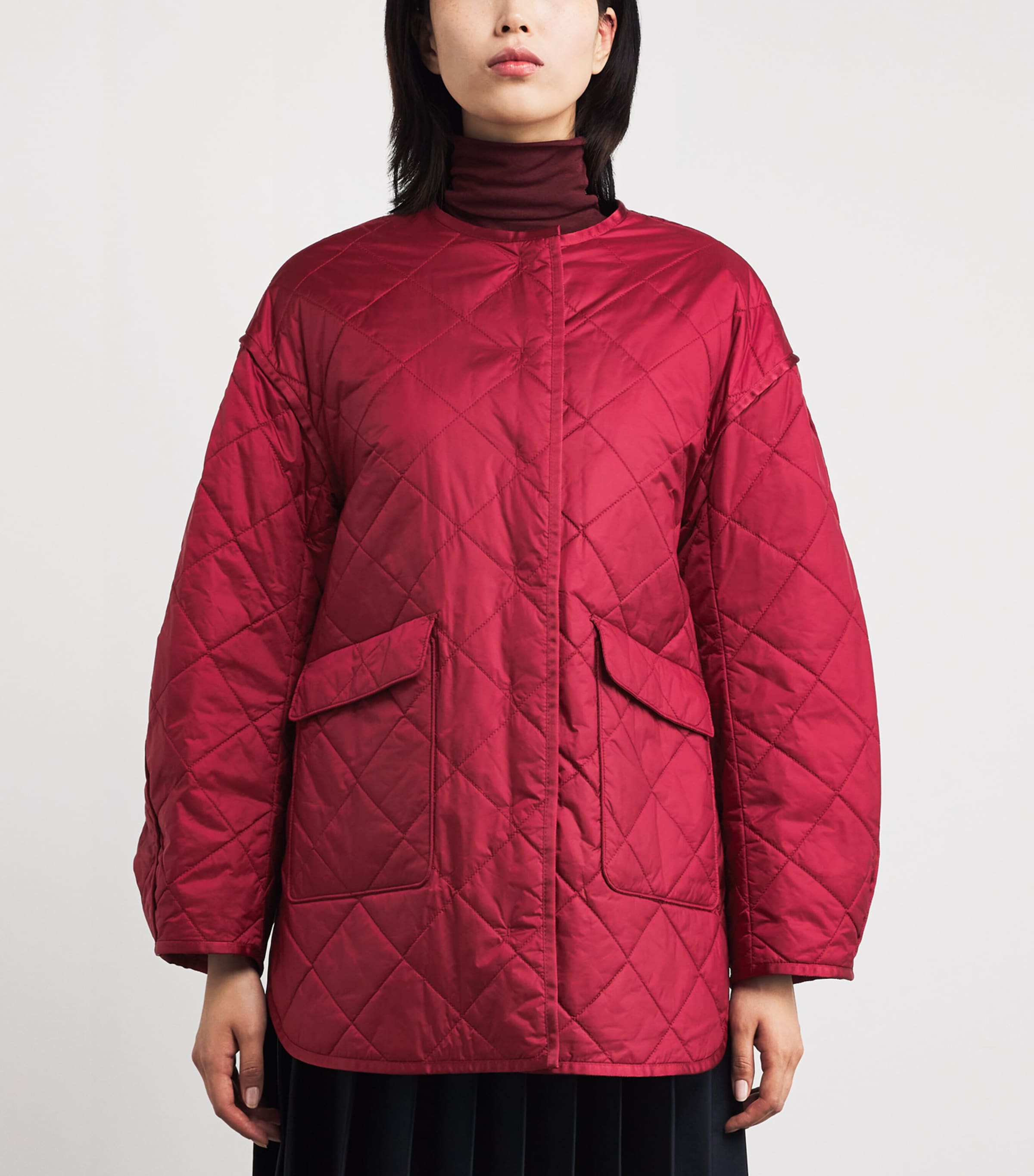 Mmlspiga Quilted Jacket 056 DARK RED Image 3