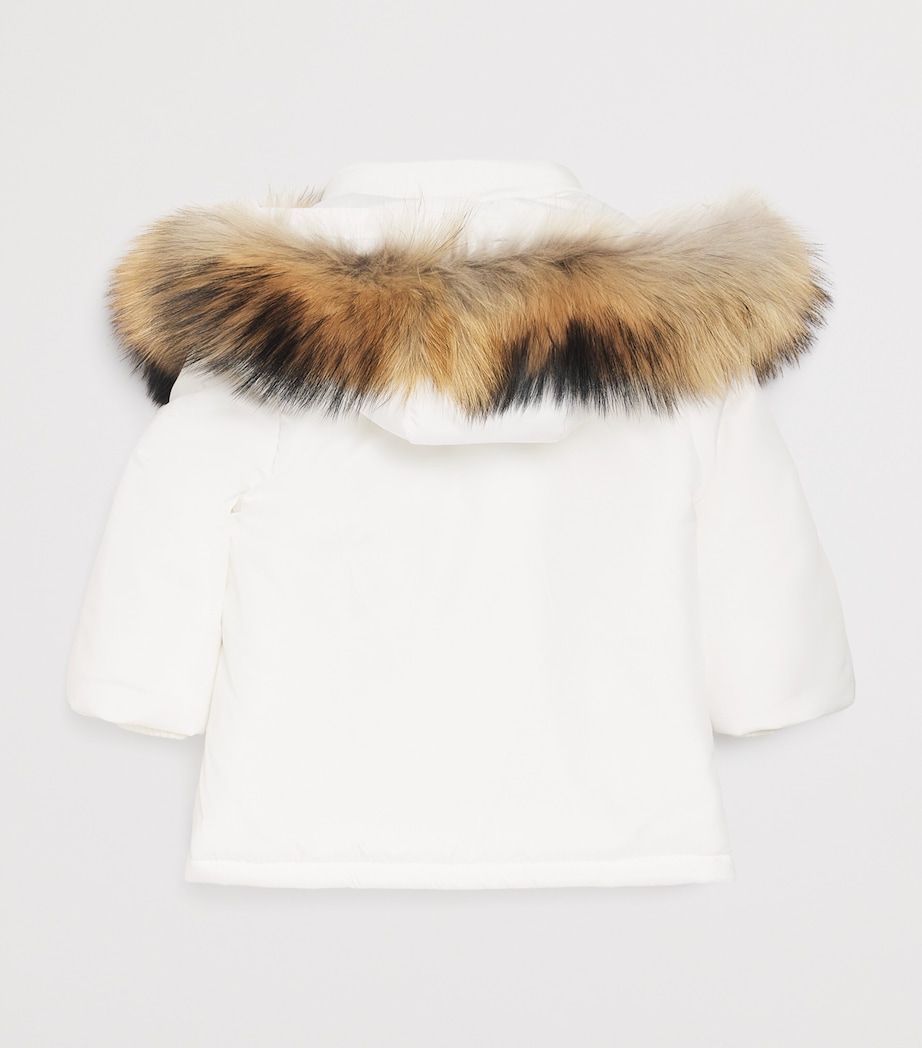 Fox Fur-Trim Padded Coat (1-24 Months) PANNA Image 2