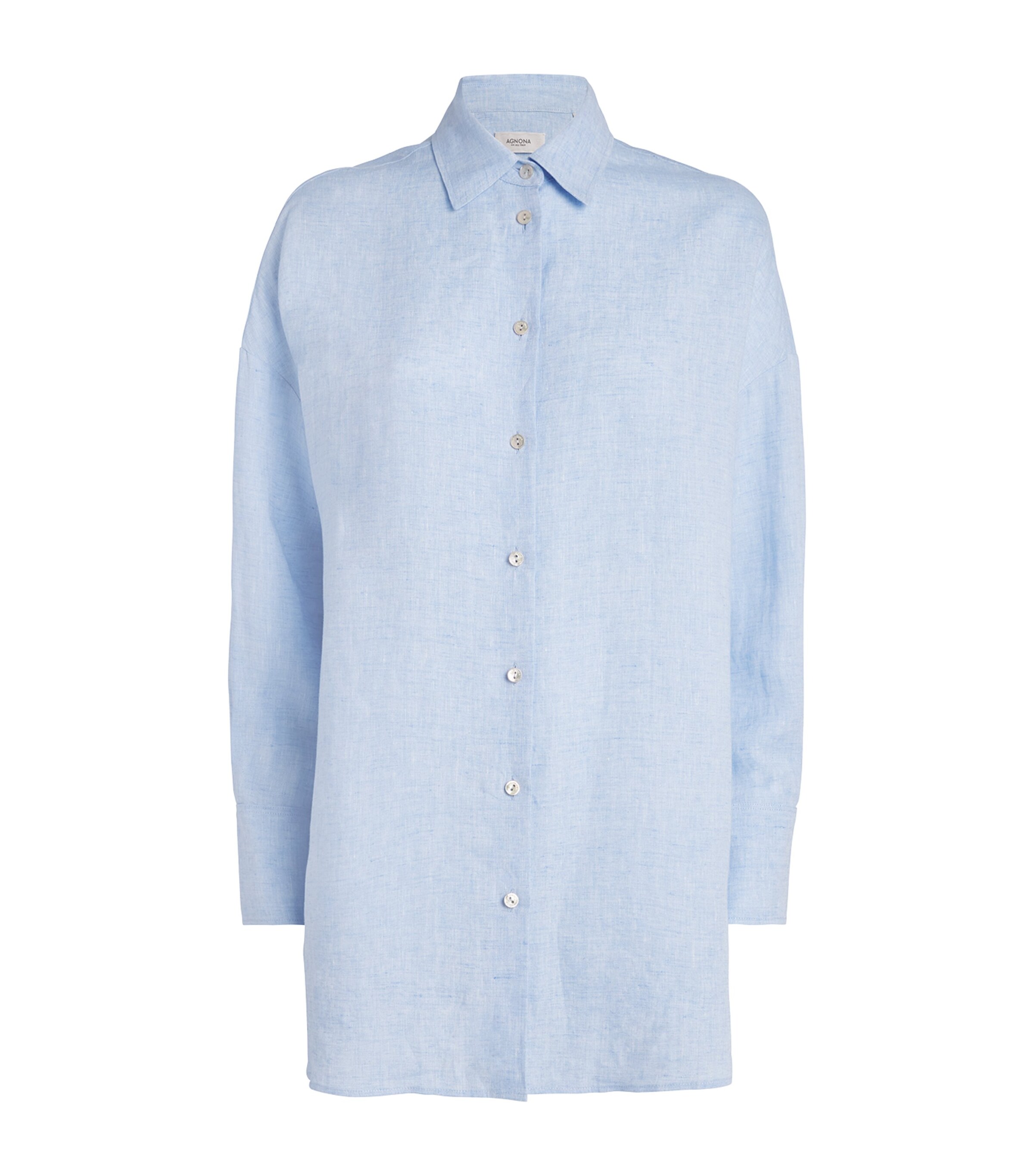 Linen Oversized Shirt A26 LIGHT WATER Image 1