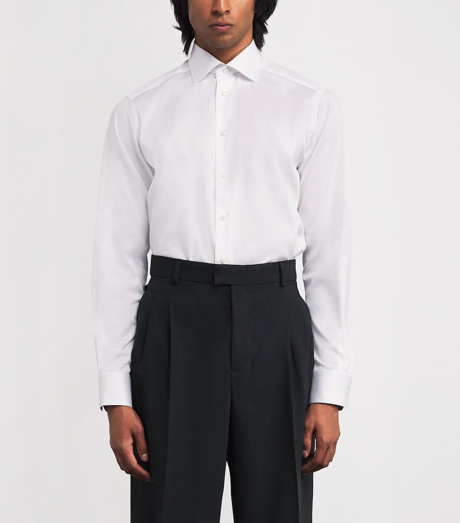 Cotton Paisley-Collar Contemporary-Fit Shirt WHITE Image 3