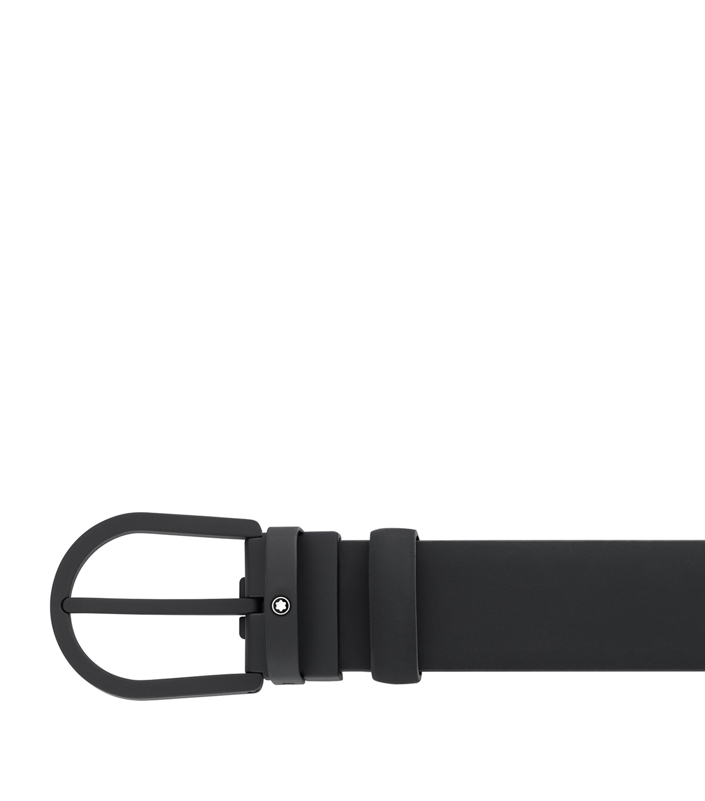 Montblanc Leather Horseshoe Belt Black Image 2