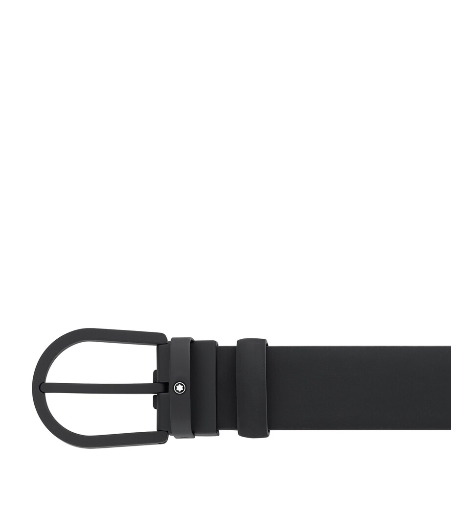 Montblanc Leather Horseshoe Belt Black Image 2