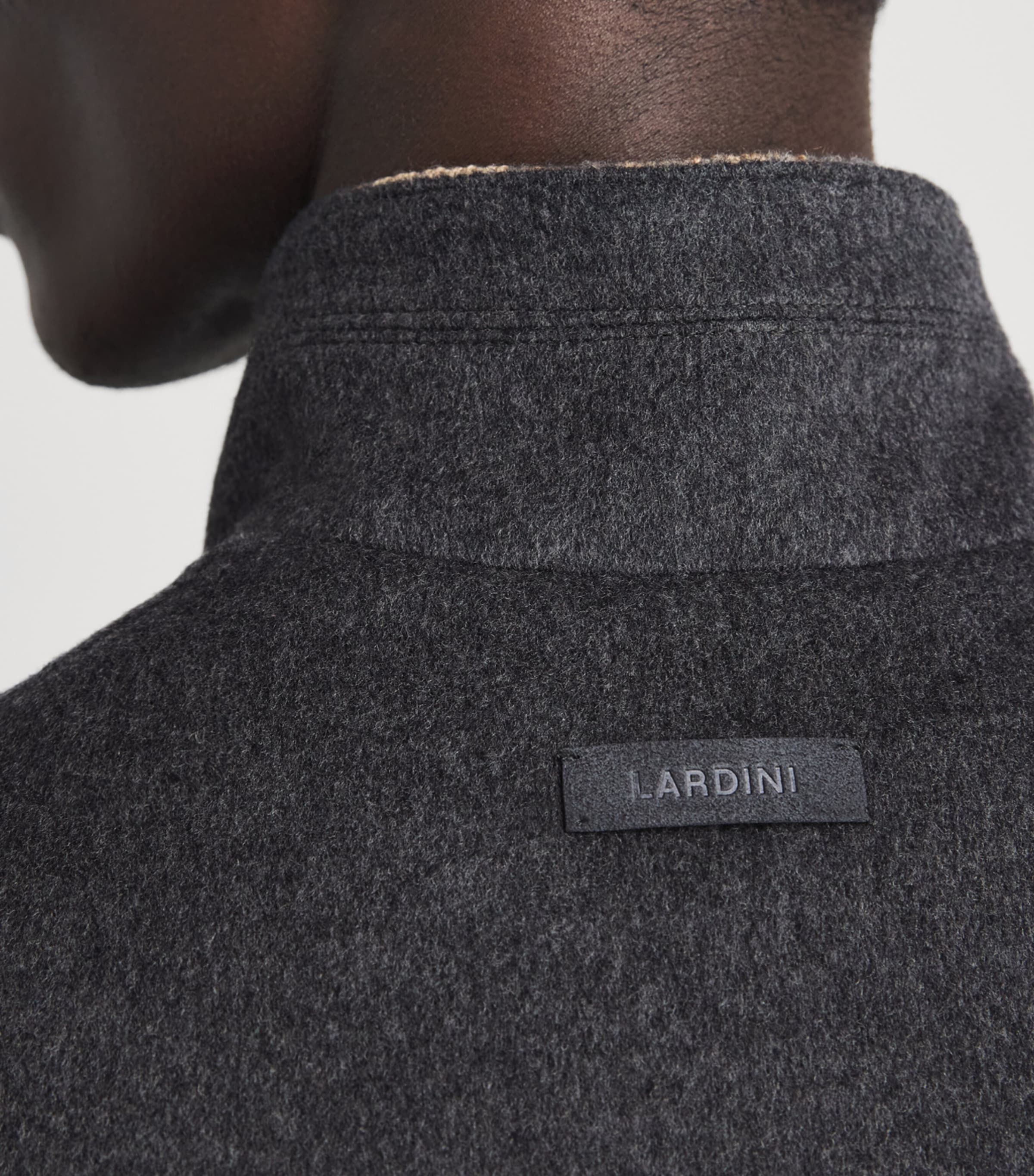 Lardini Mens Virgin Wool-Cashmere Gilet Grey Image 3
