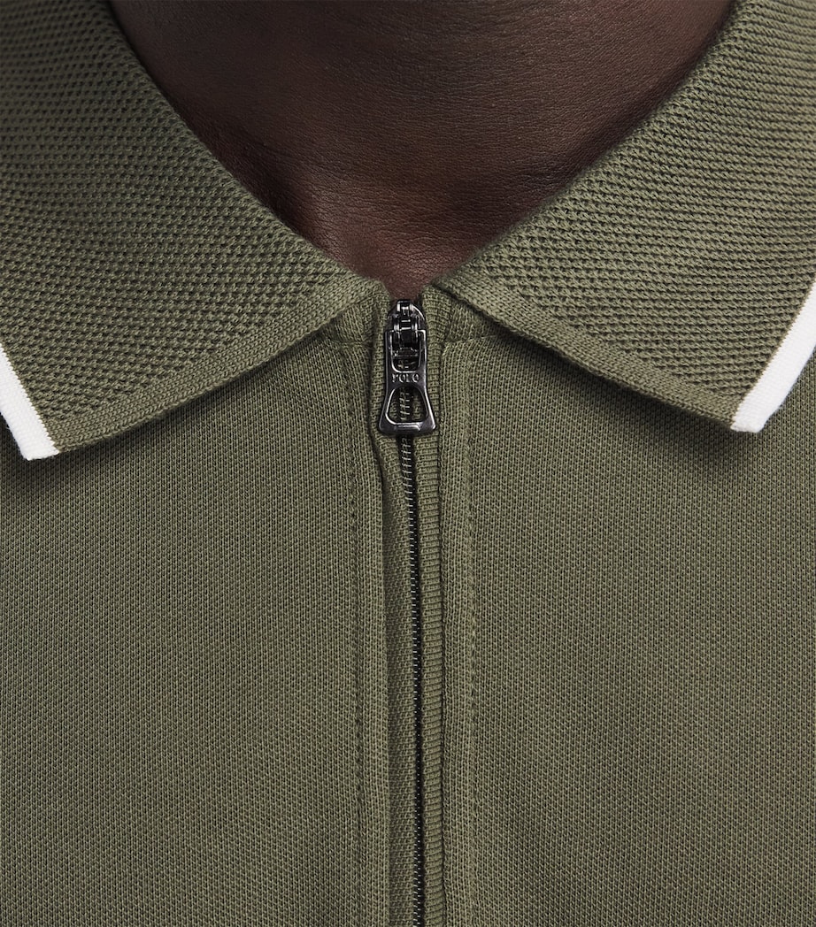 Polo Ralph Lauren Mens Stretch-Cotton Zip-Up Polo Shirt Cruise Image 3