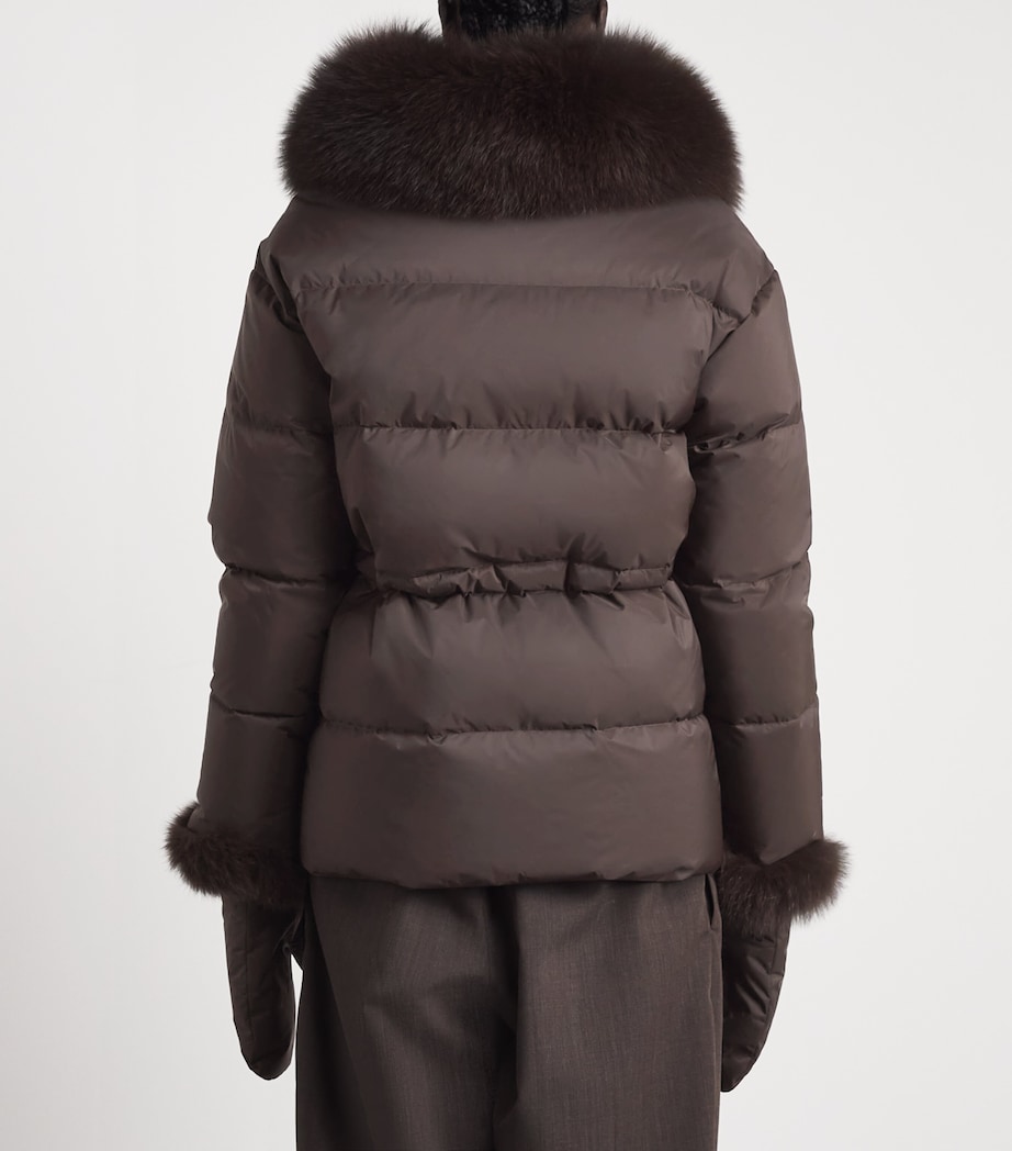 Yves Salomon Womens Down Fur-Trim Technical Puffer Jacket Image 5