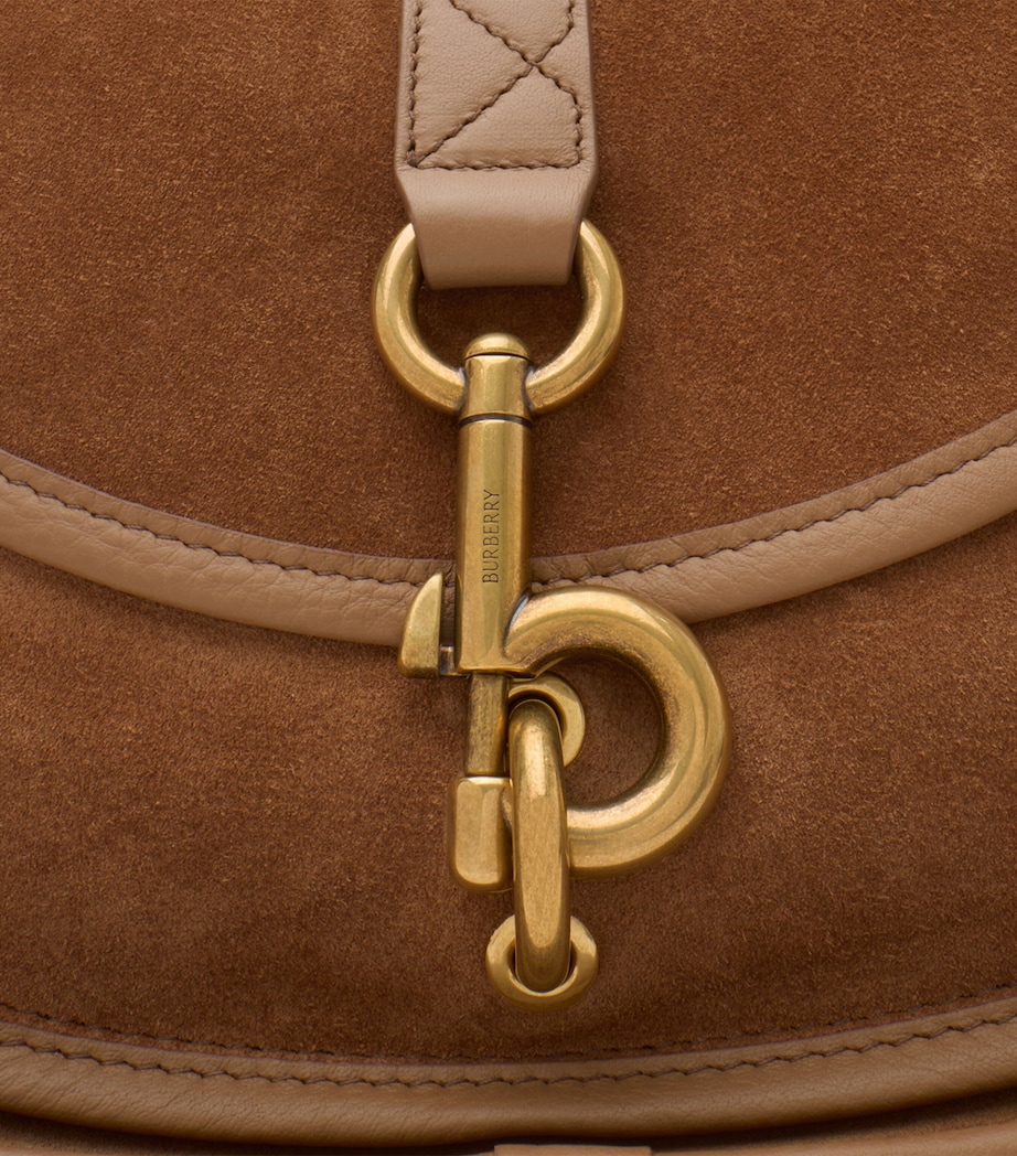 Small Calfskin B Clip Messenger Bag HAZEL Image 6