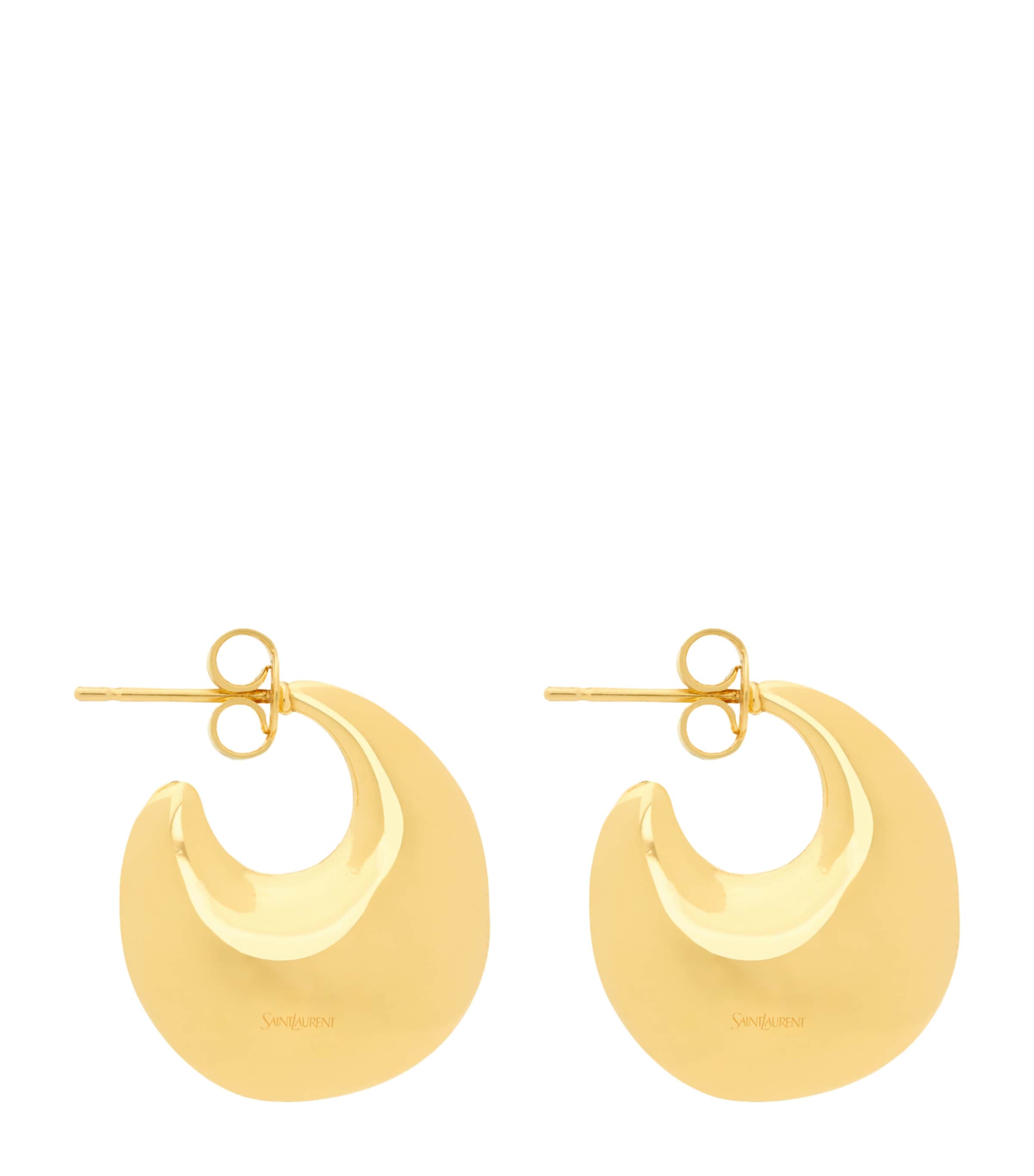 Saint Laurent Flat Hoop Earrings In Metallic