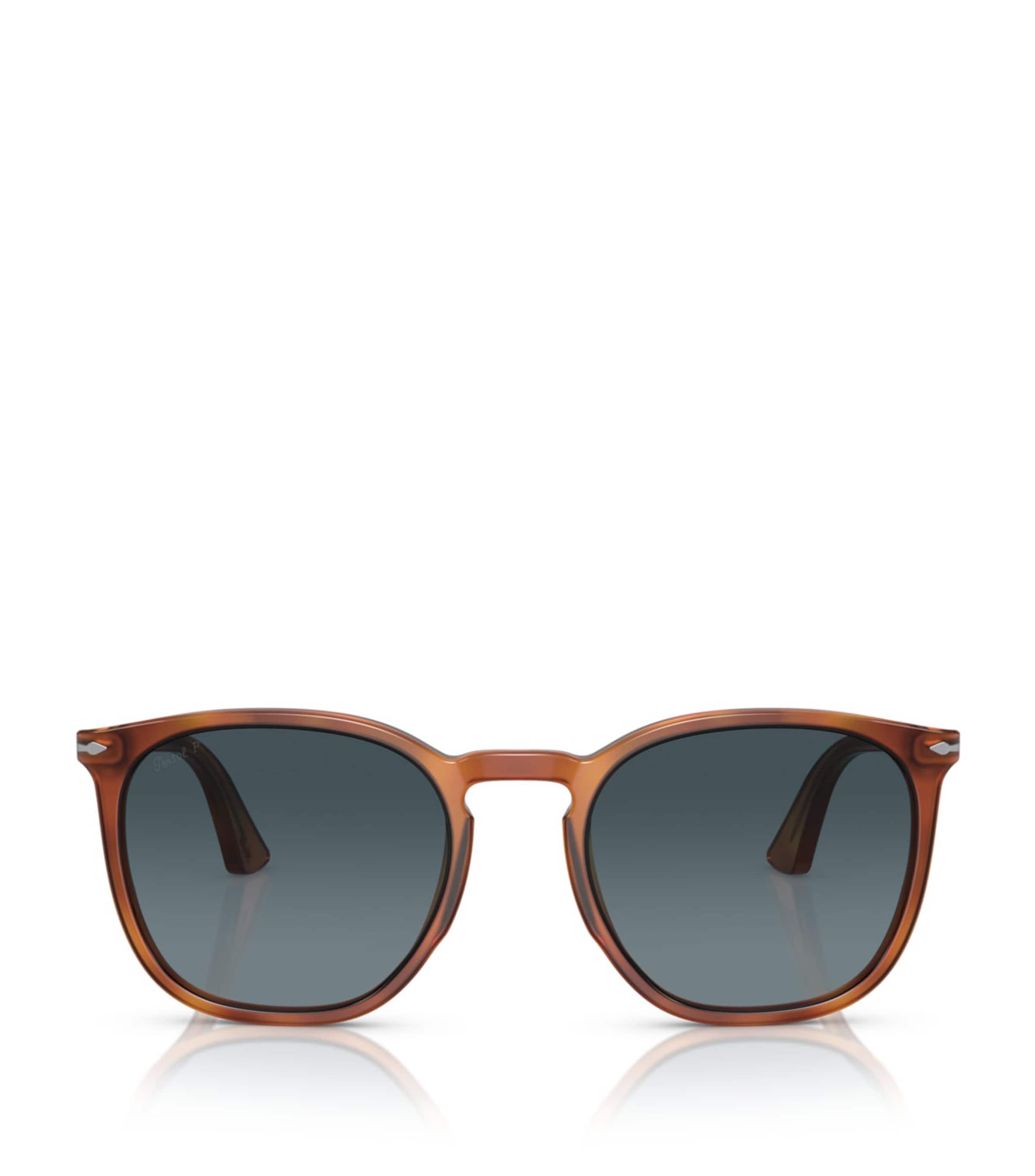 Persol Acetate Round Sunglasses Brown Image 1