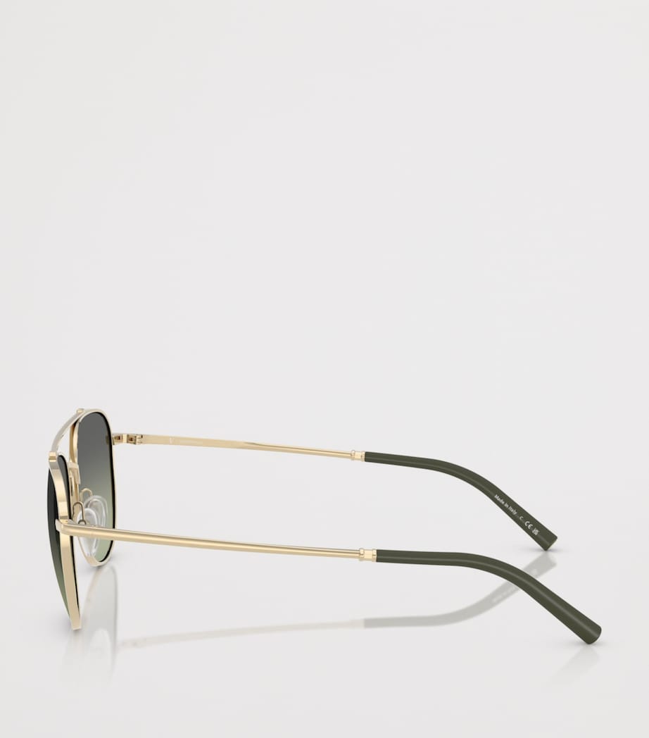 Oliver Peoples x Roger Federer Metal R-10 Pilot Sunglasses Gold Image 3