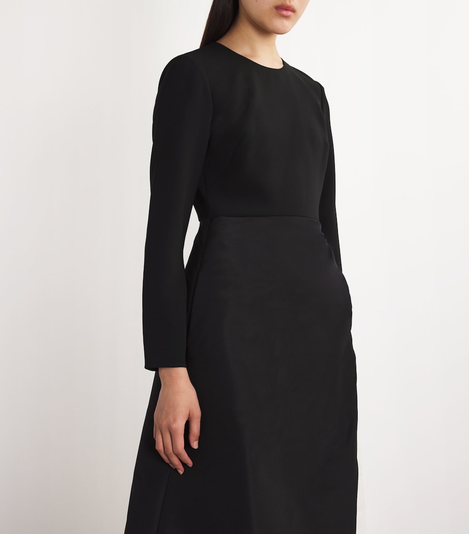 Carolina Herrera Black Silk Layered-Skirt Midi Dress | Harrods US Carolina Herrera Black Silk Layered-Skirt Midi Dress | Harrods US