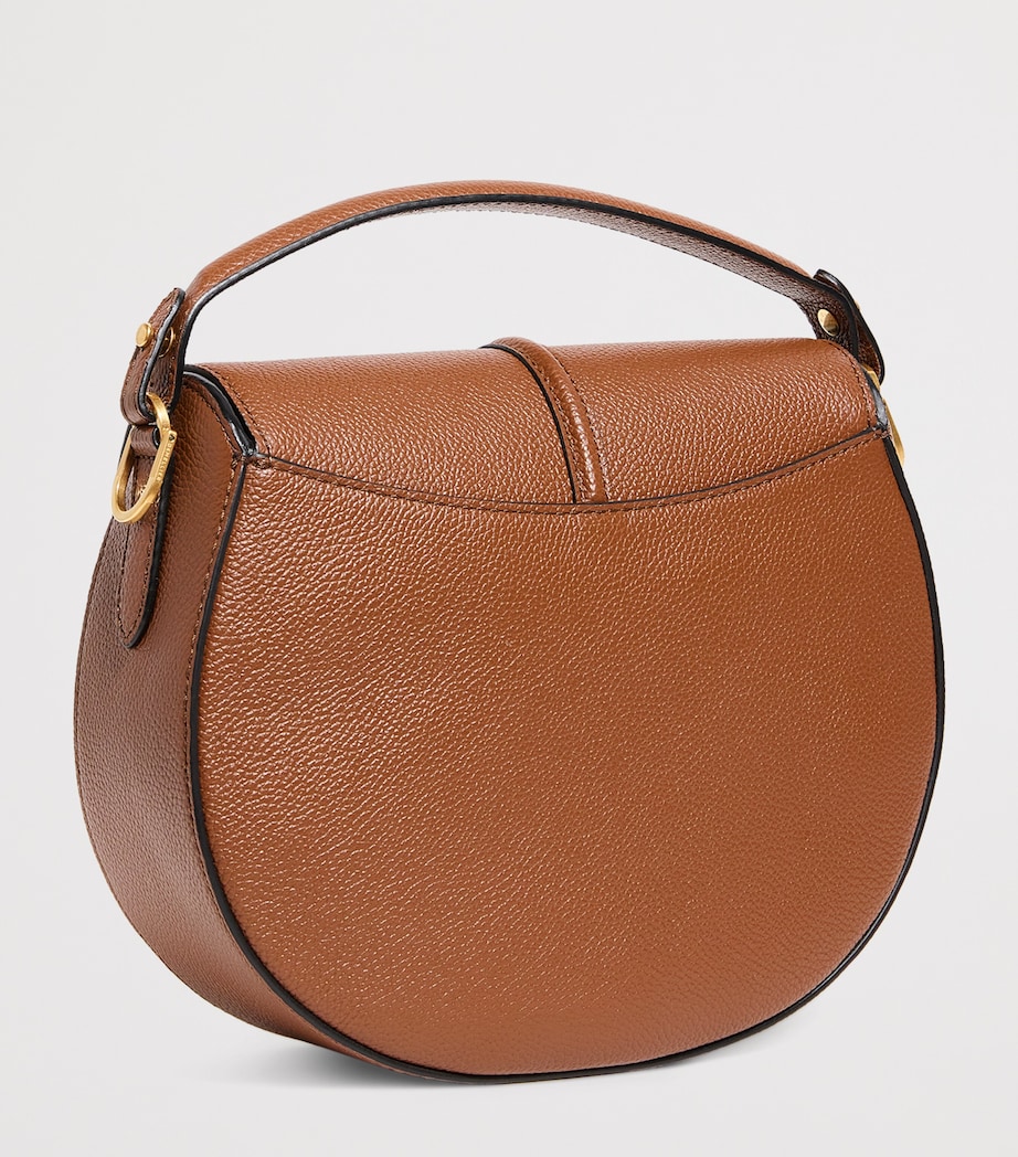 Small Leather Siena Saddle Bag TAN W/BE F03 Image 3