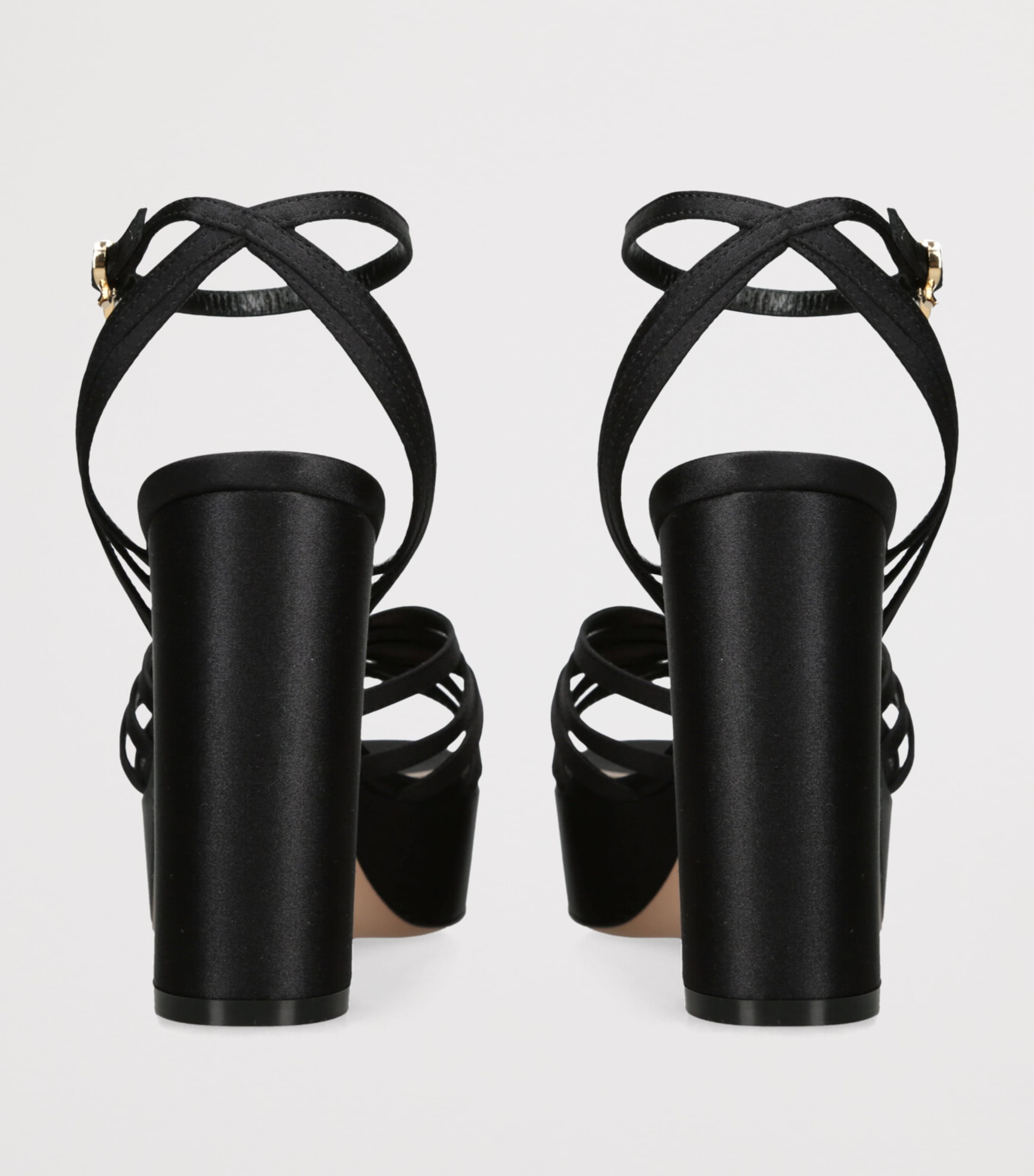 Satin Rita Platform Sandals 70 BLACK Image 2
