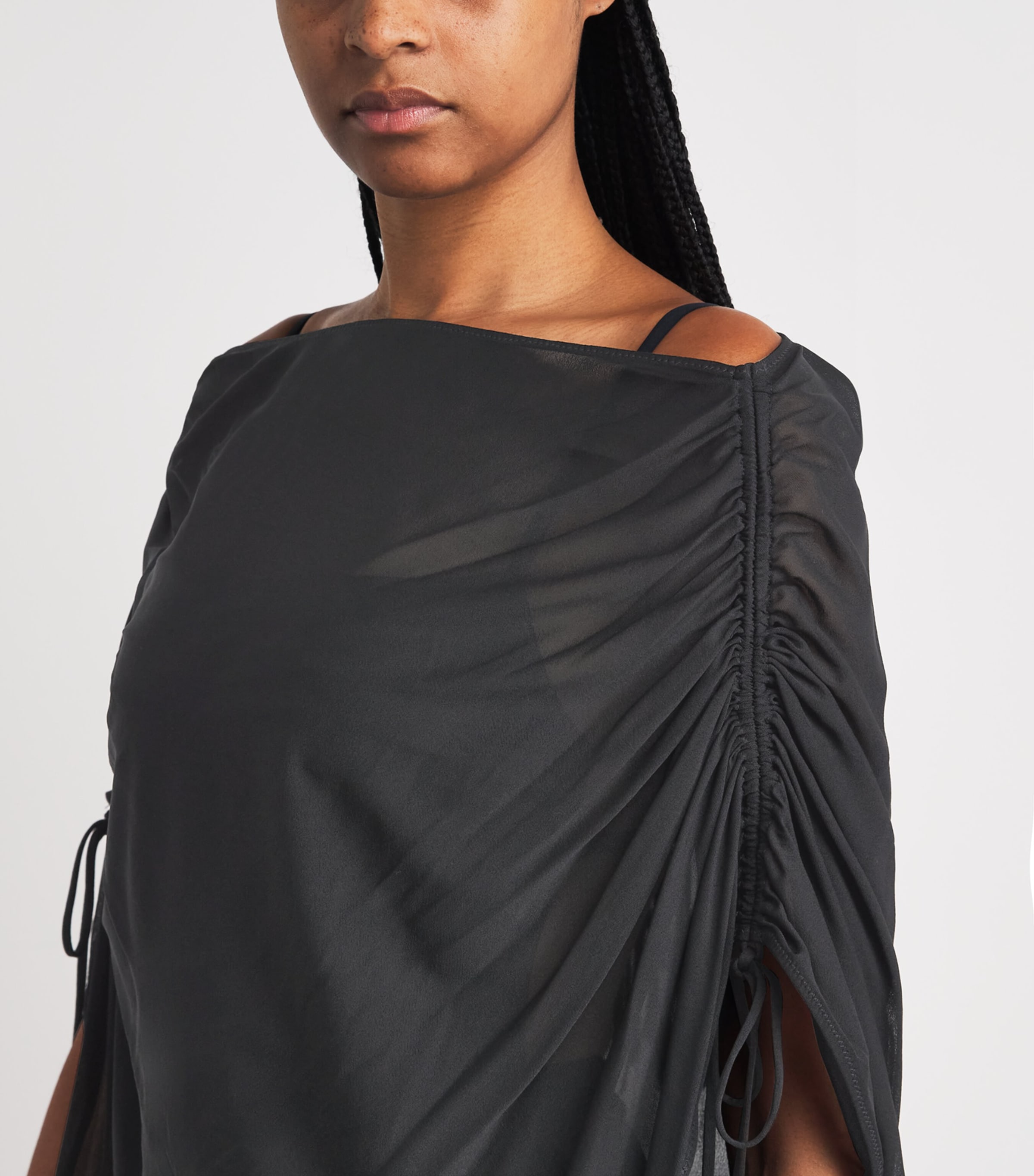 Moré Noir Womens Chiffon Brighton Maxi Dress Black Image 3