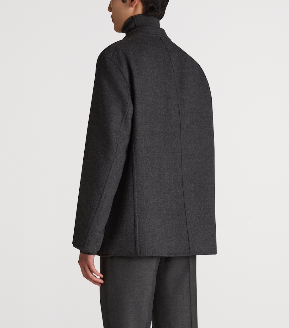 Wool Reversible Double-Faced Driving Jacket 013CHARCOAL MELANGE Image 5