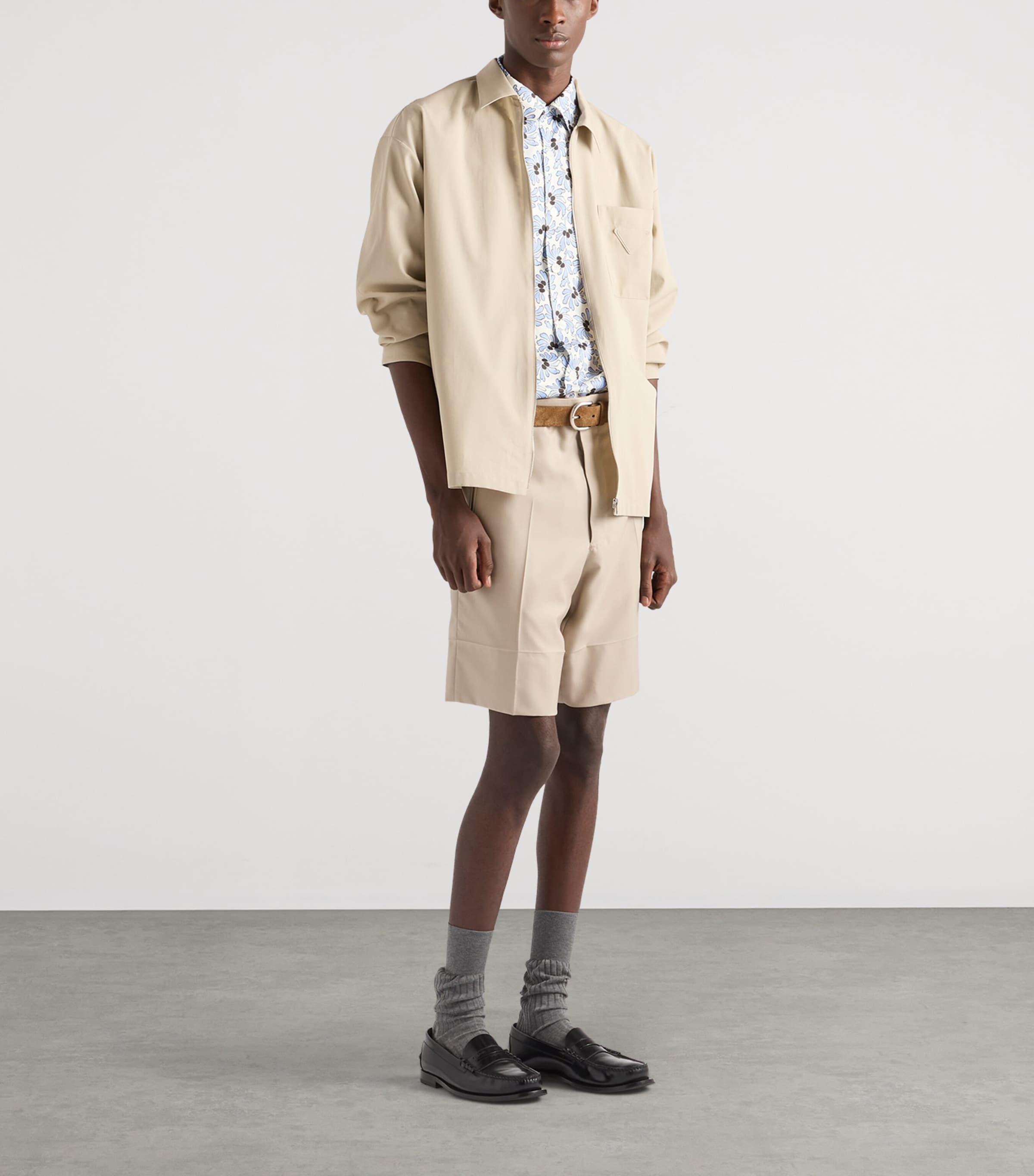 Prada Mens Cotton Zipped Shirt Image 2