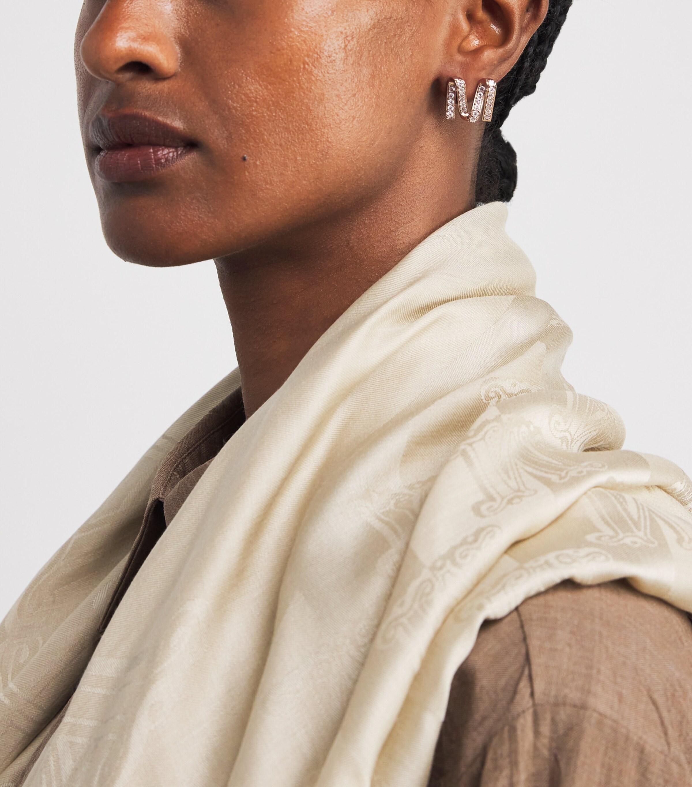 Embellished 'M' Brooch BRONZE Image 2