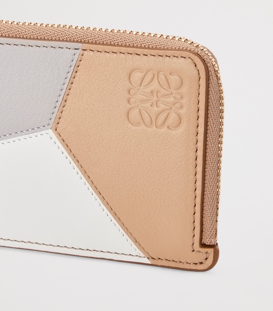 Leather Puzzle Coin Card Holder GHOST SILKY BEIGE Image 4