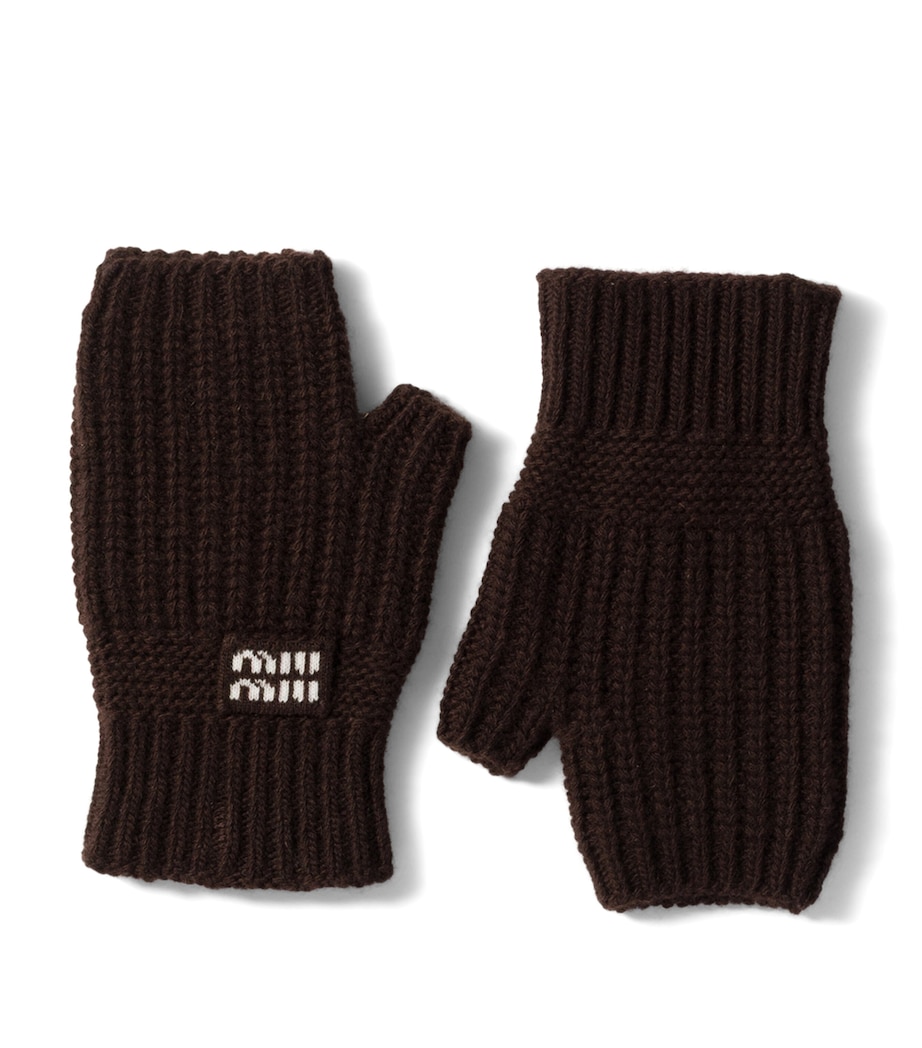 Wool-Cashmere-Blend Logo Gloves F0003 Image 1