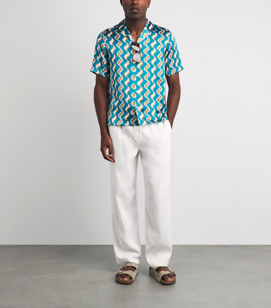 Frescobol Carioca Mens Cotton-Linen Luan Chinos White Image 2