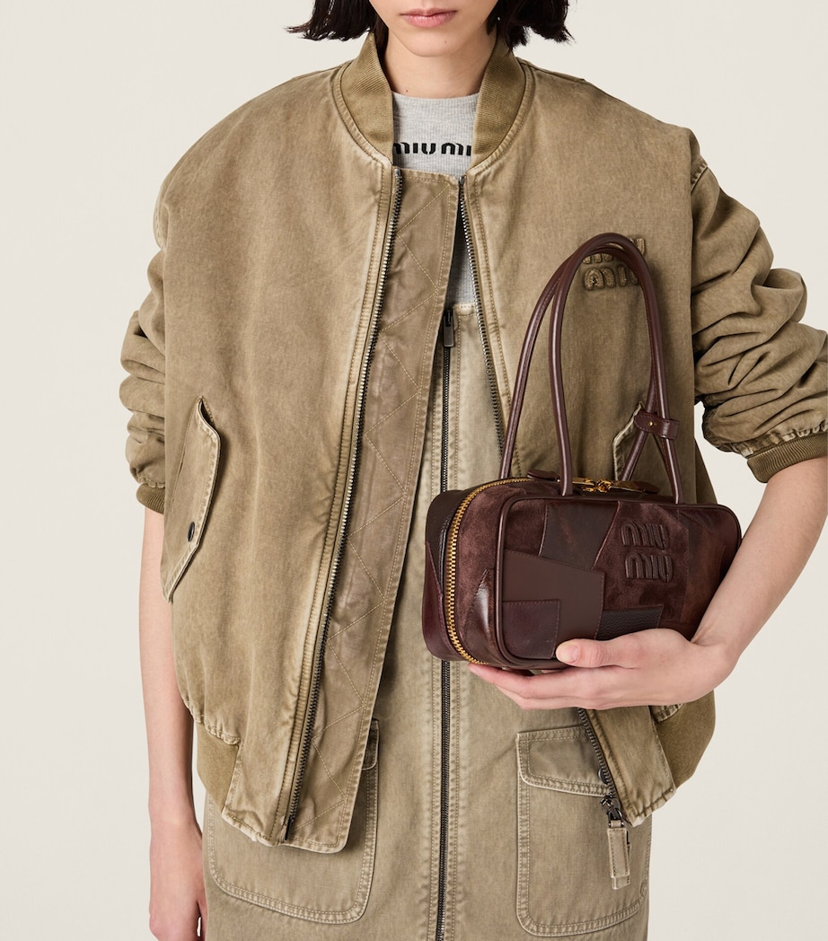 Leather Beau Patchwork Top-Handle Bag F0NBL Image 5