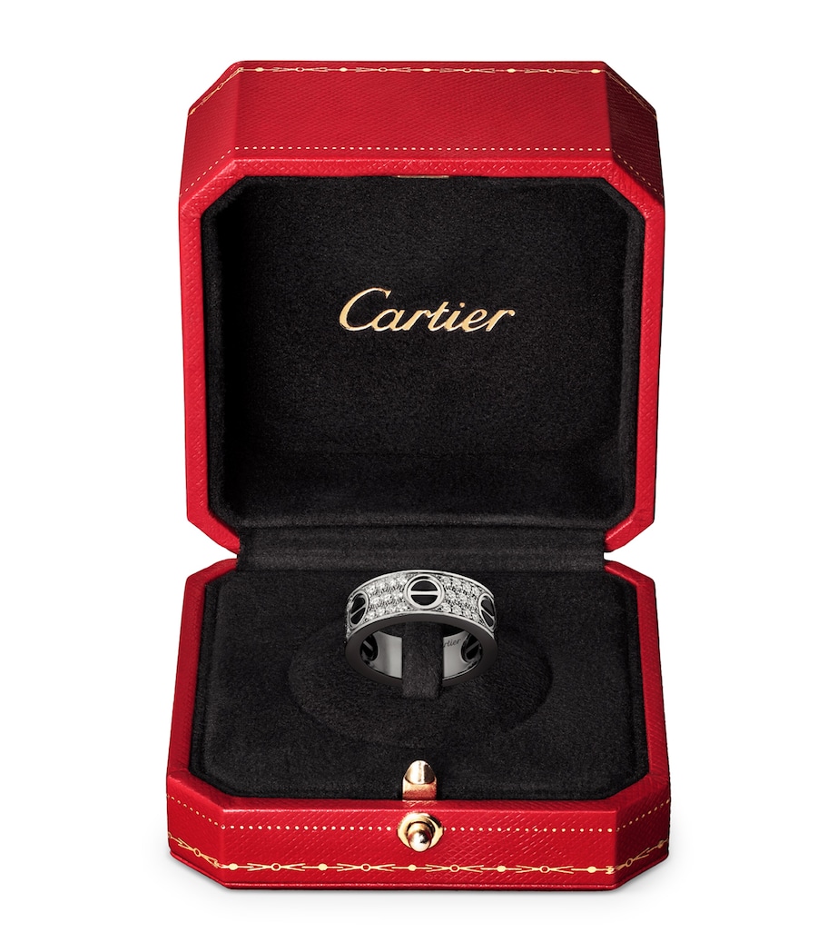 White Gold, Diamond and Ceramic LOVE Ring MULTI Image 7