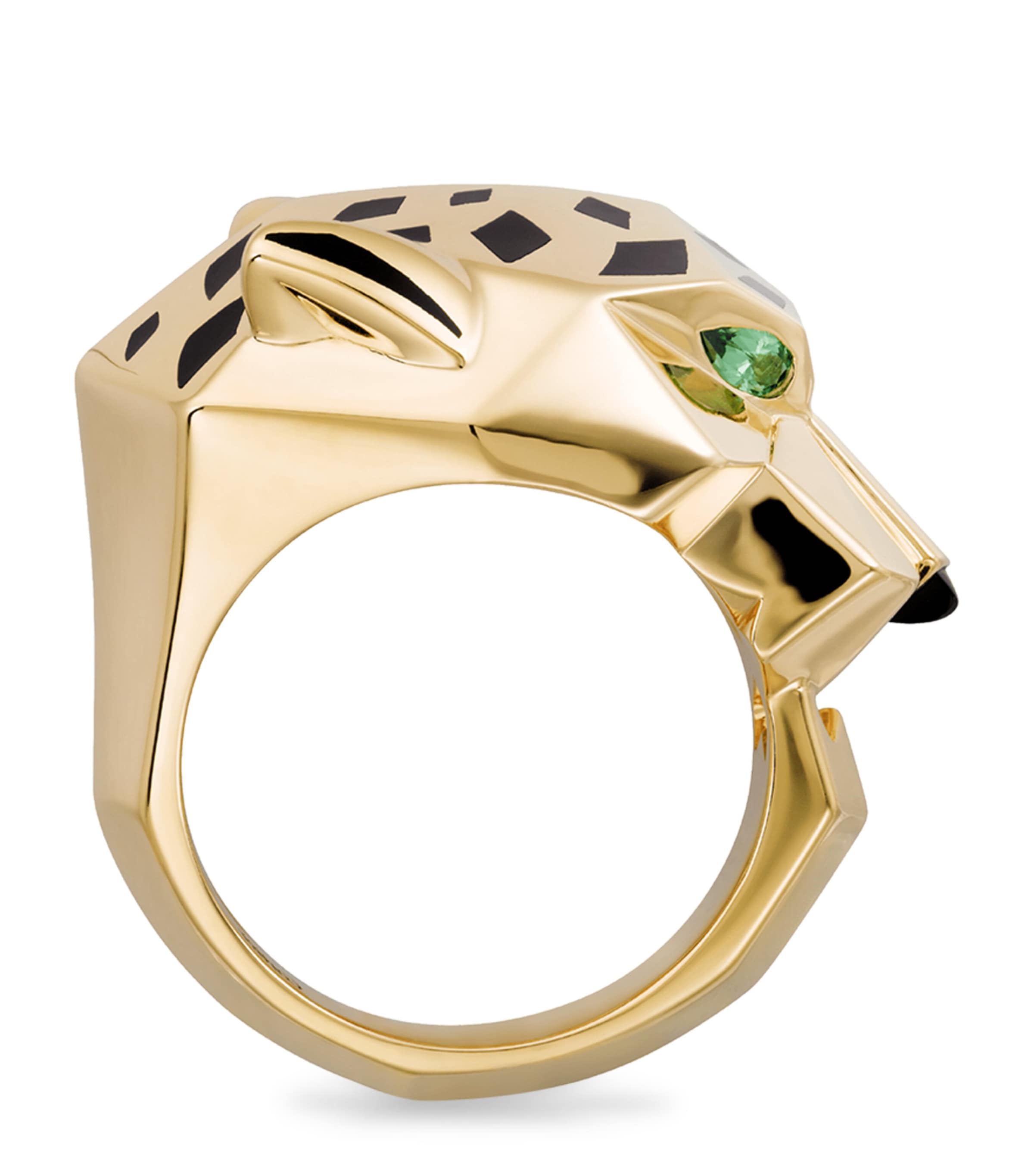 Yellow Gold, Tsavorite and Onyx Panthère de Cartier Ring MULTI Image 3