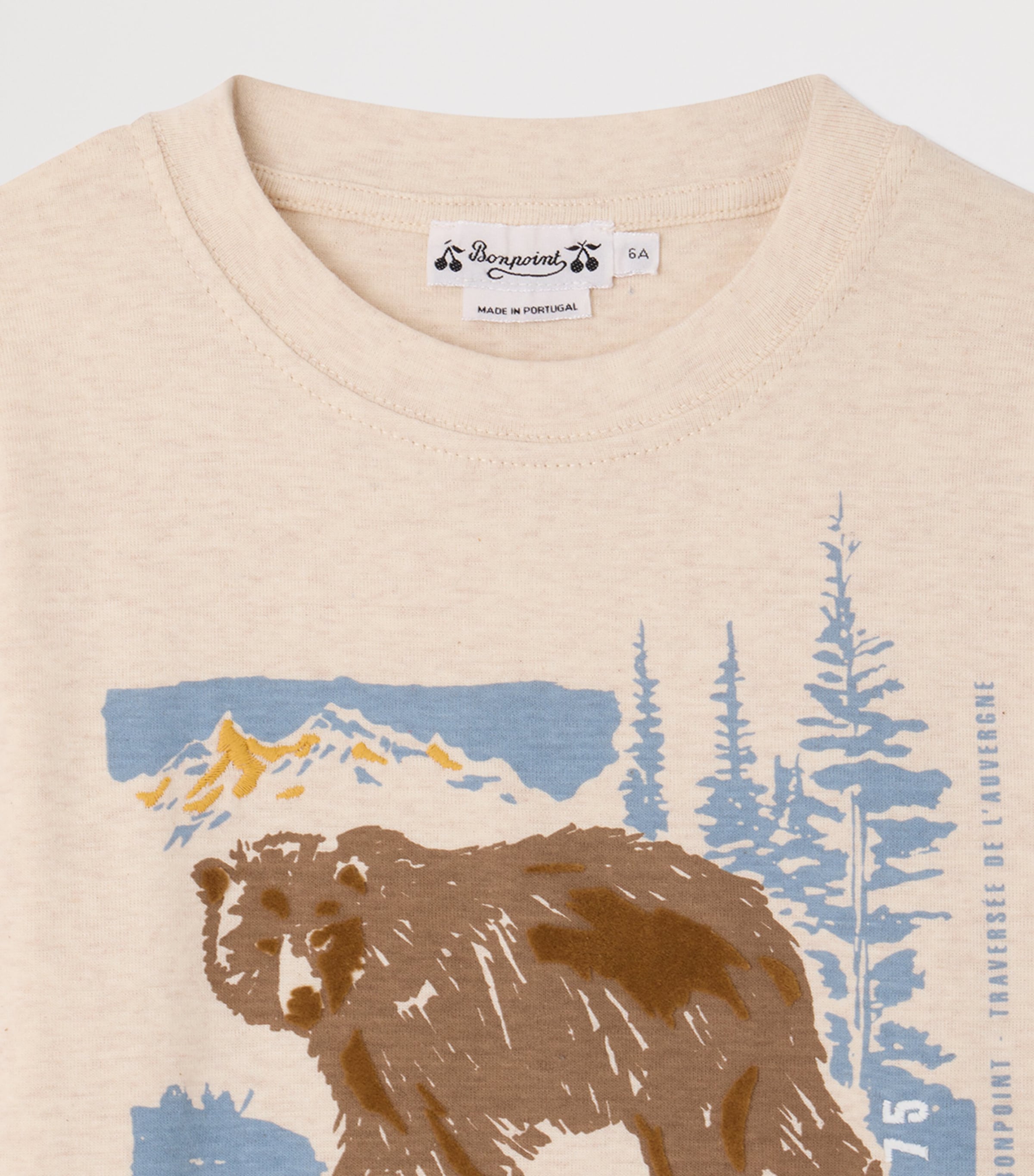 Bonpoint Cotton Printed T-Shirt (4-8 Years) Upb Beige Image 3