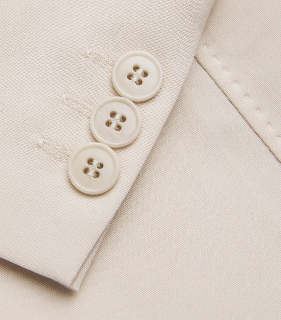 Virgin Wool Double-Breasted Blazer SAND Image 5