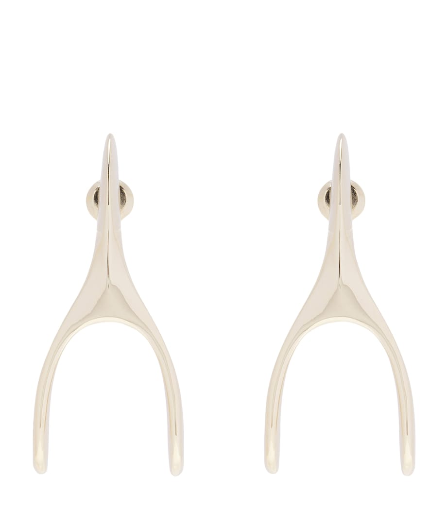 McQueen Embellished Wishbone Earrings Image 1