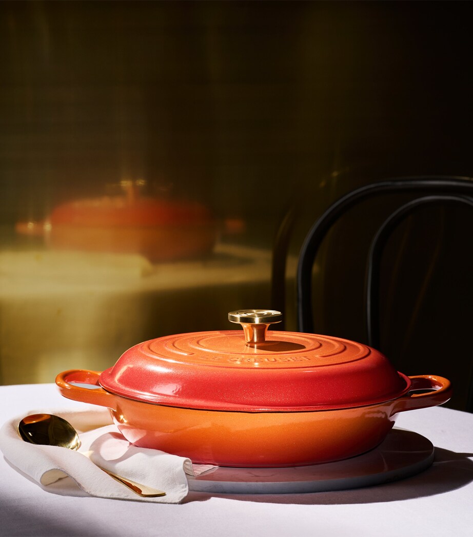 Cast Iron Flamme Dorée Shallow Casserole Dish (30cm) ORANGE Image 8