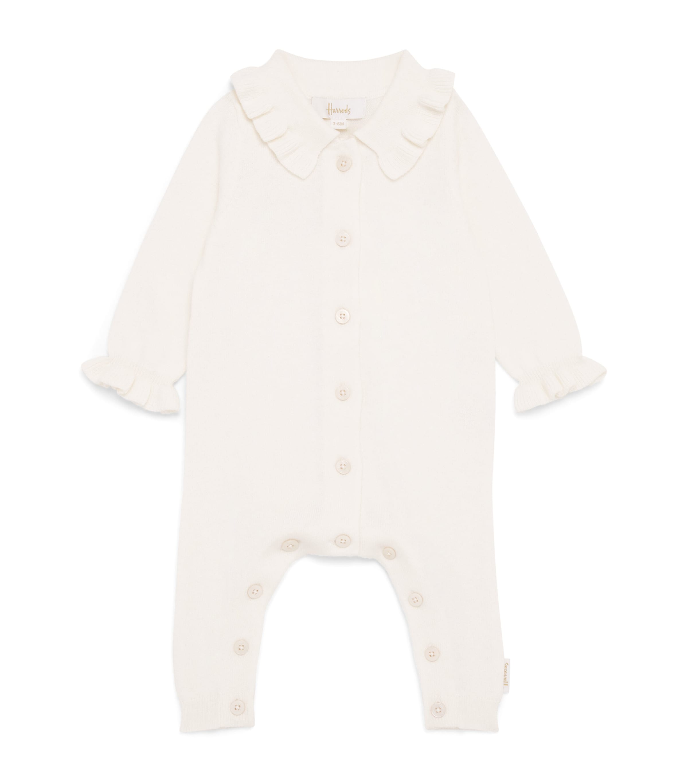 Harrods Cotton-Wool Playsuit (0-18 Months) Oatmeal Image 1