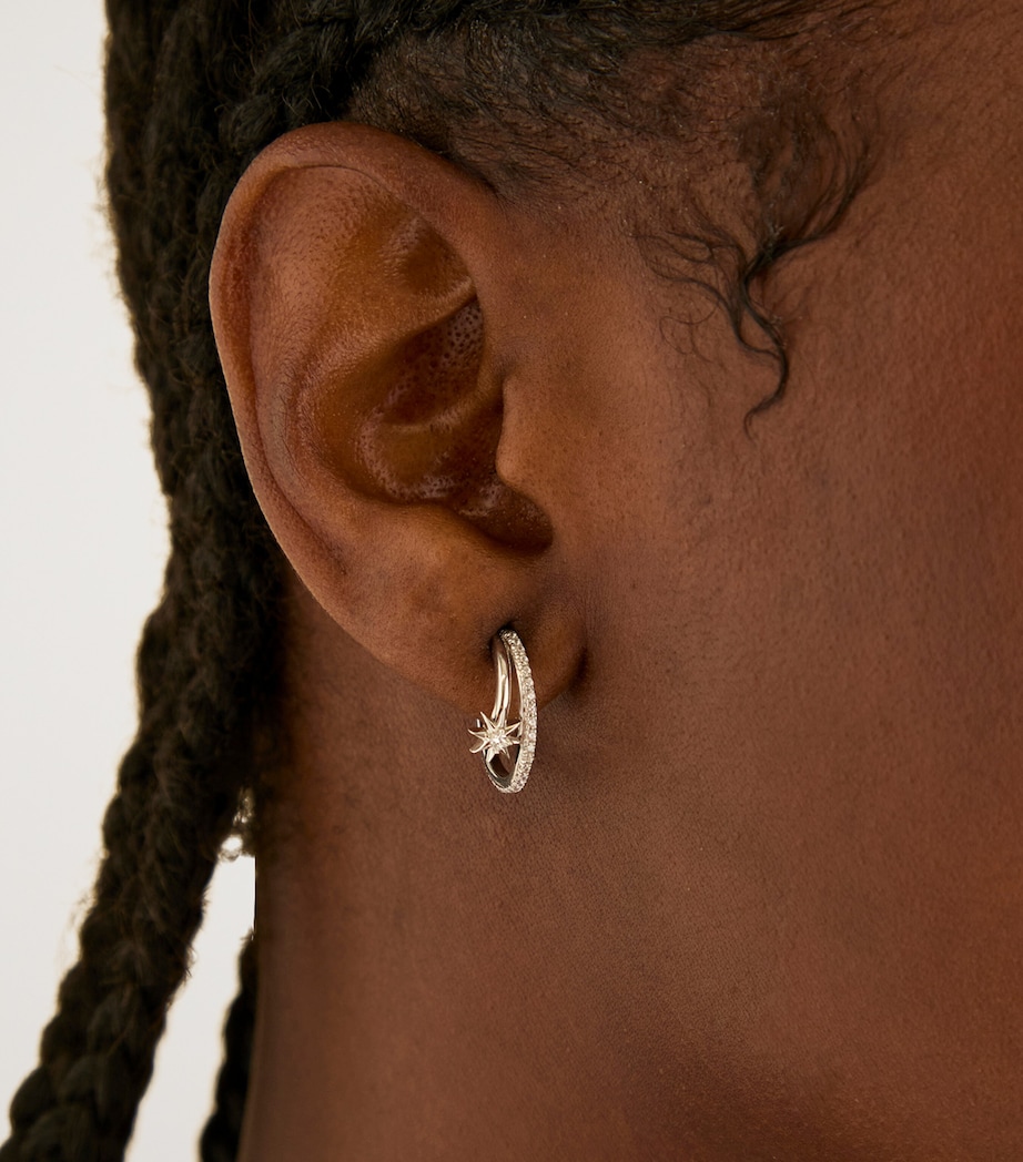 Astrid & Miyu Rhodium-Plated Sterling Silver and Cubic Zirconia Cosmic Illusion Hoop Earrings Silver Image 2