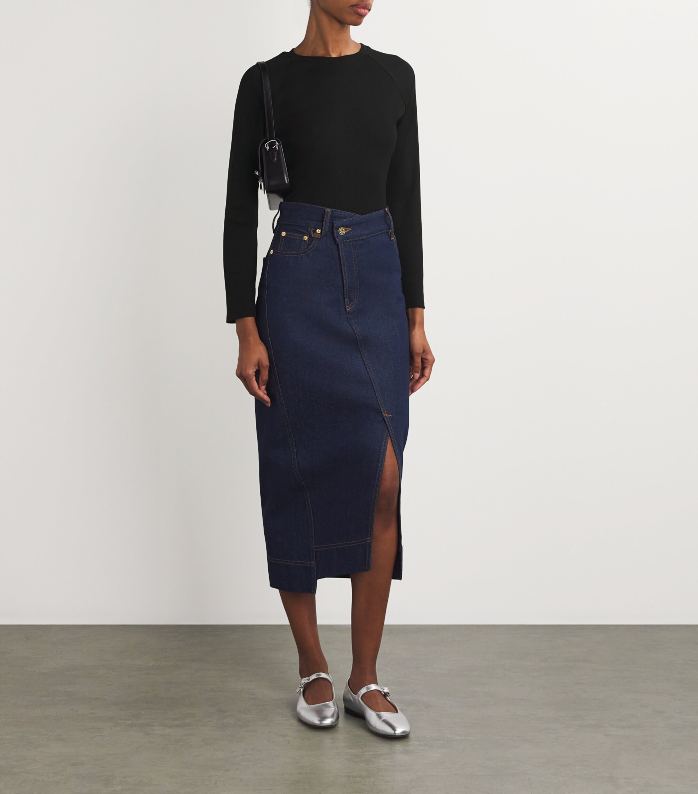 PAIGE Black Ribbed Amren Sweater | Harrods US