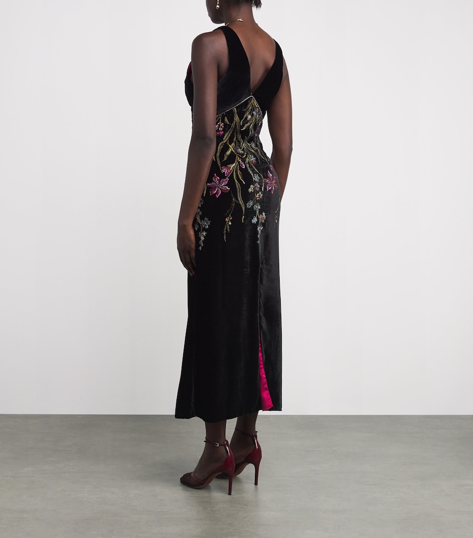 Velvet Embroidered Zaffira Maxi Dress ARCIMBOLDI Image 3