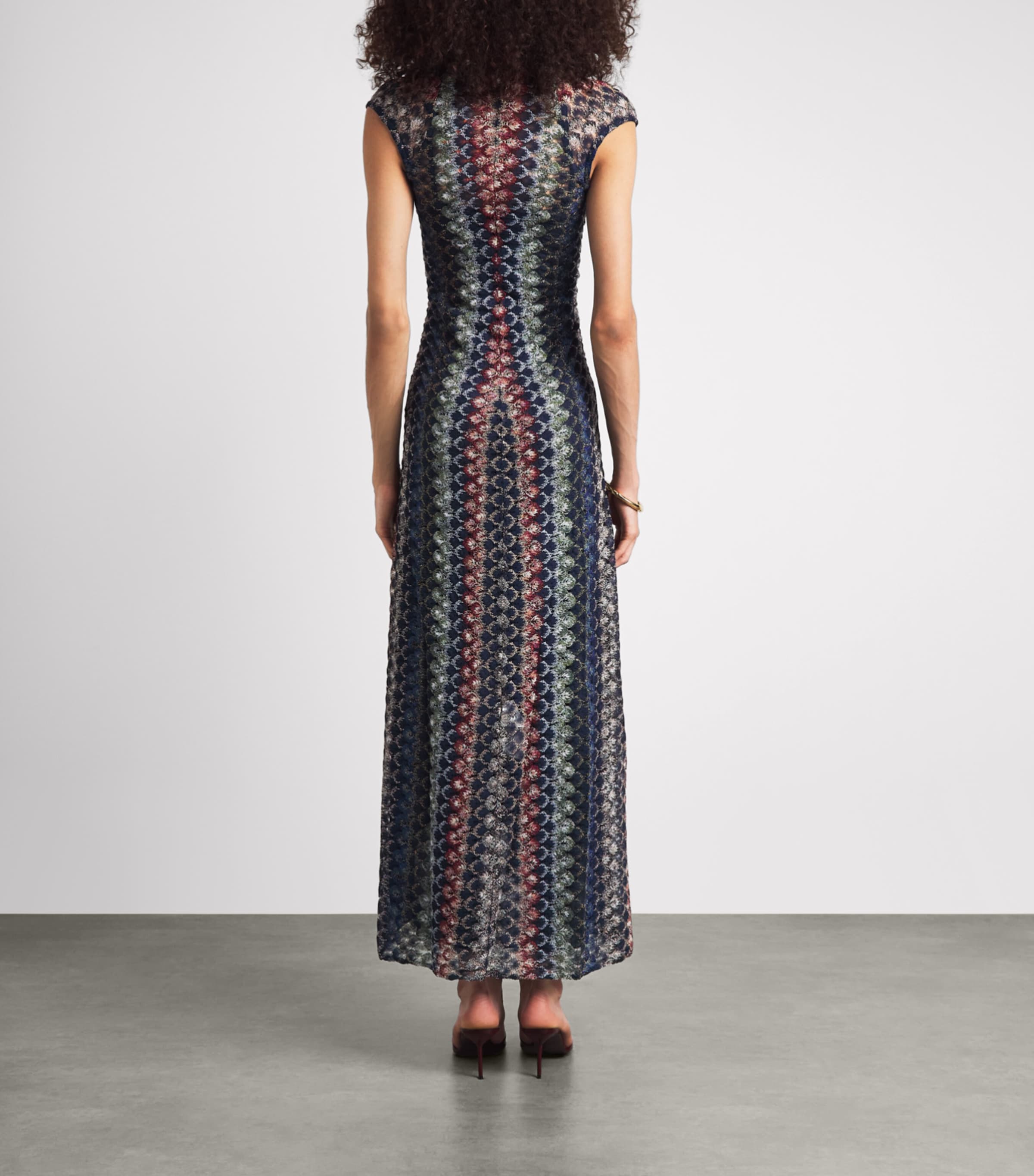 Missoni Womens Crochet-Knit Gathered Maxi Dress Smspv Multi Drk Vrsn Image 4