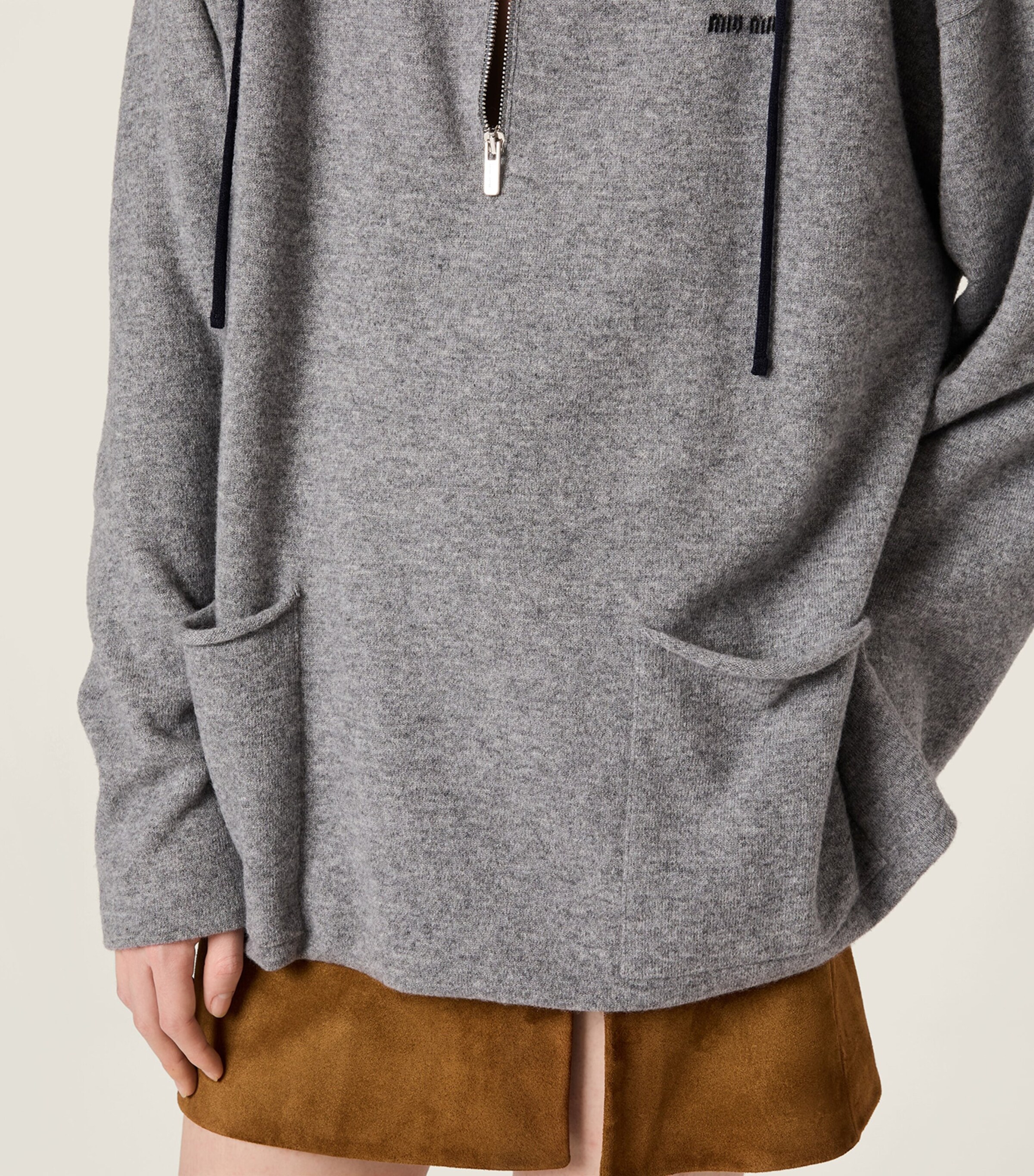 Miu Miu Womens Cashmere Half Zip Sweater Image 5